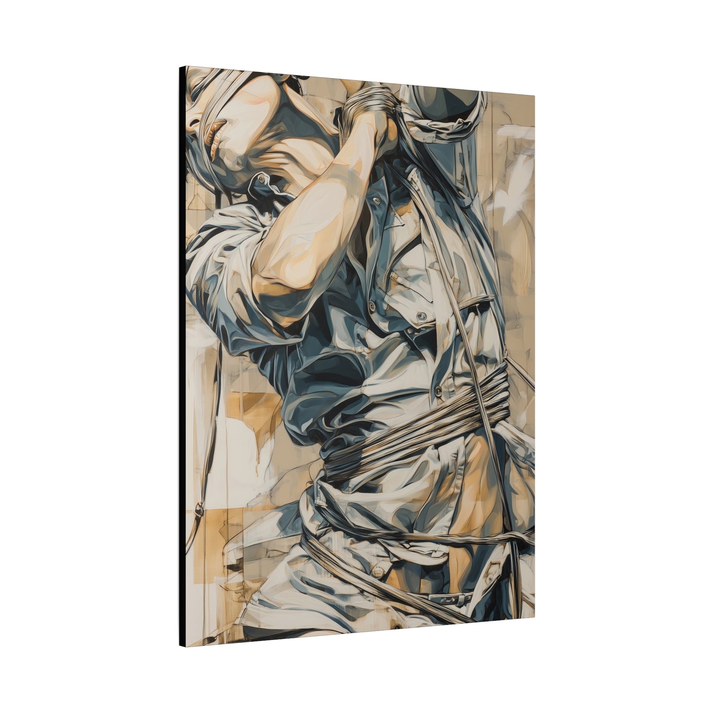 Gallery Wrapped Canvas, Ropes and Reverence Art Canvas, Erotic Shibari Art Canvas – Kai