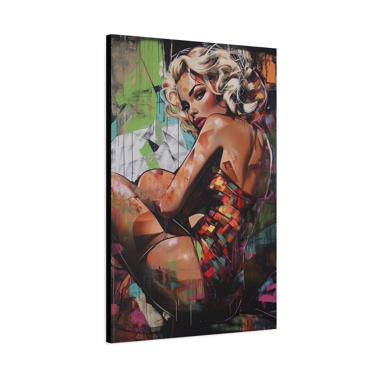 Gallery Wrapped Canvas, Guilt and Grit Adult Art Canvas, Erotic Pinup Art Canvas – Selene