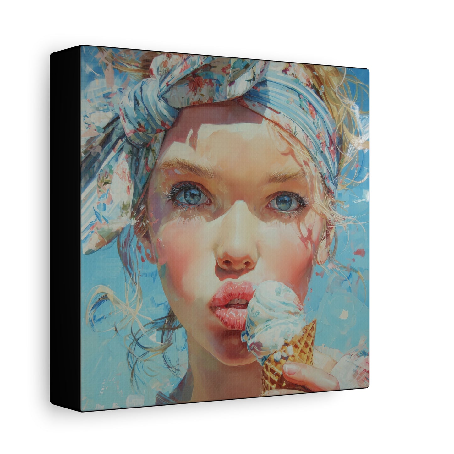 Gallery Wrapped Canvas, Sweet Summer Nostalgia, Sugar and Spice Art Canvas, Ice Cream Dreams Art – Honey