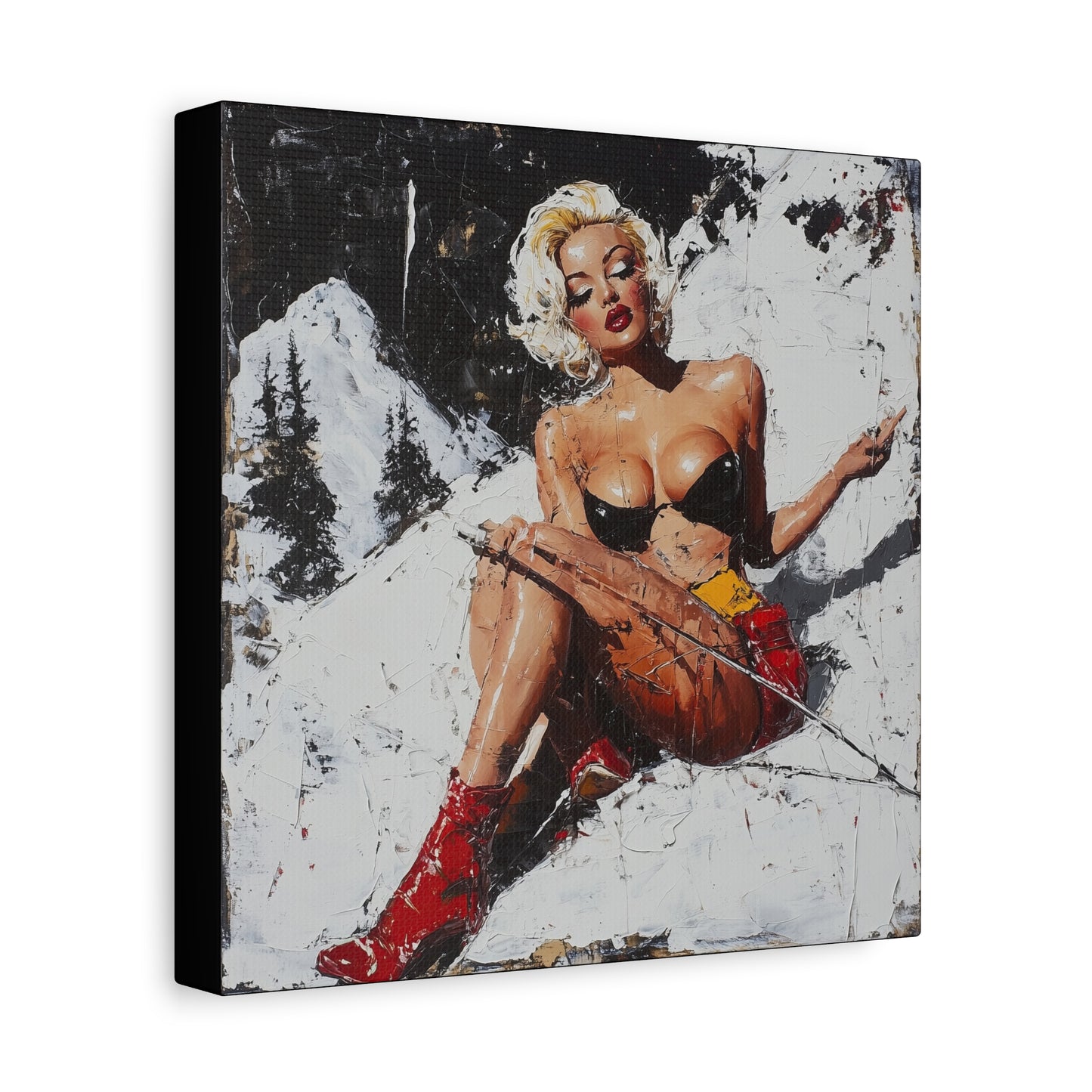 Gallery Wrapped Canvas, Guilt and Grit Adult Art Canvas, Erotic Pinup Art Canvas – Scarlett