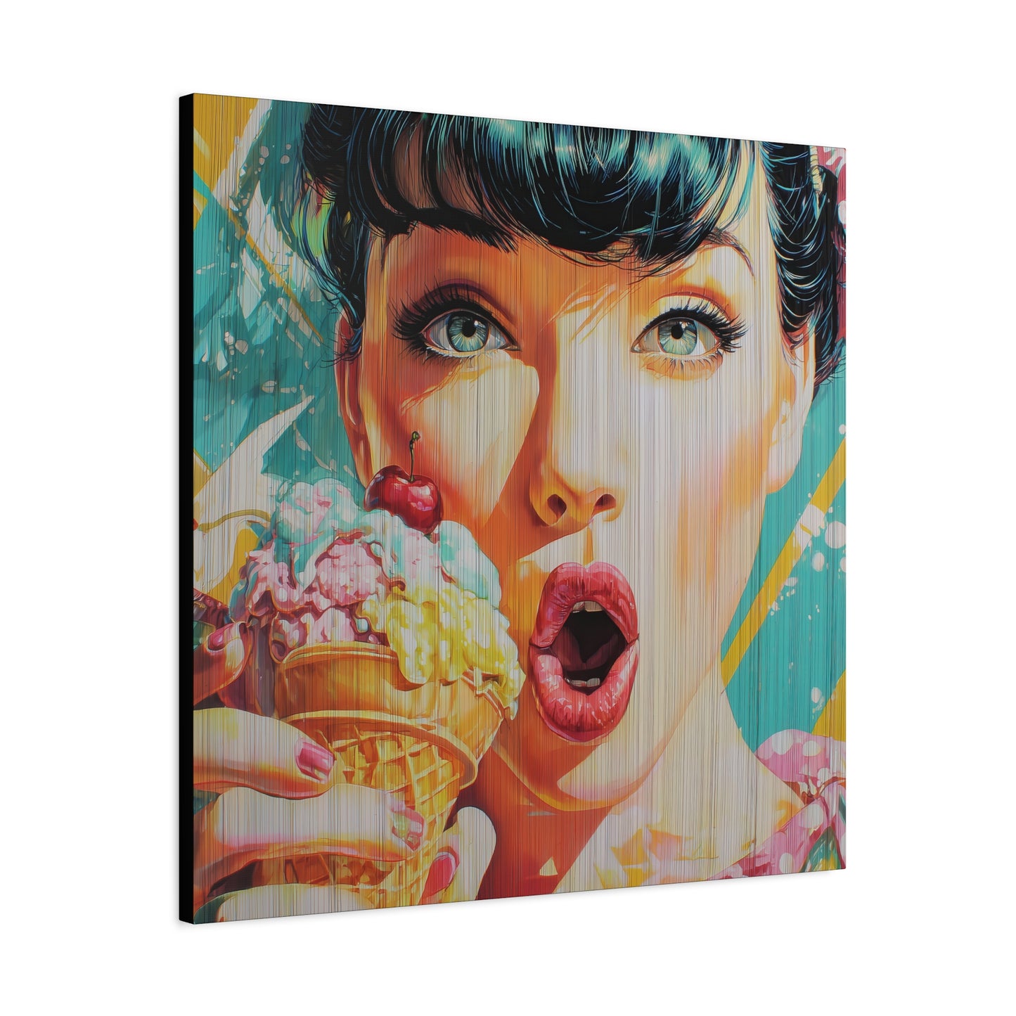 Gallery Wrapped Canvas, Sweet Summer Nostalgia, Sugar and Spice Art Canvas, Ice Cream Dreams Art – Penny