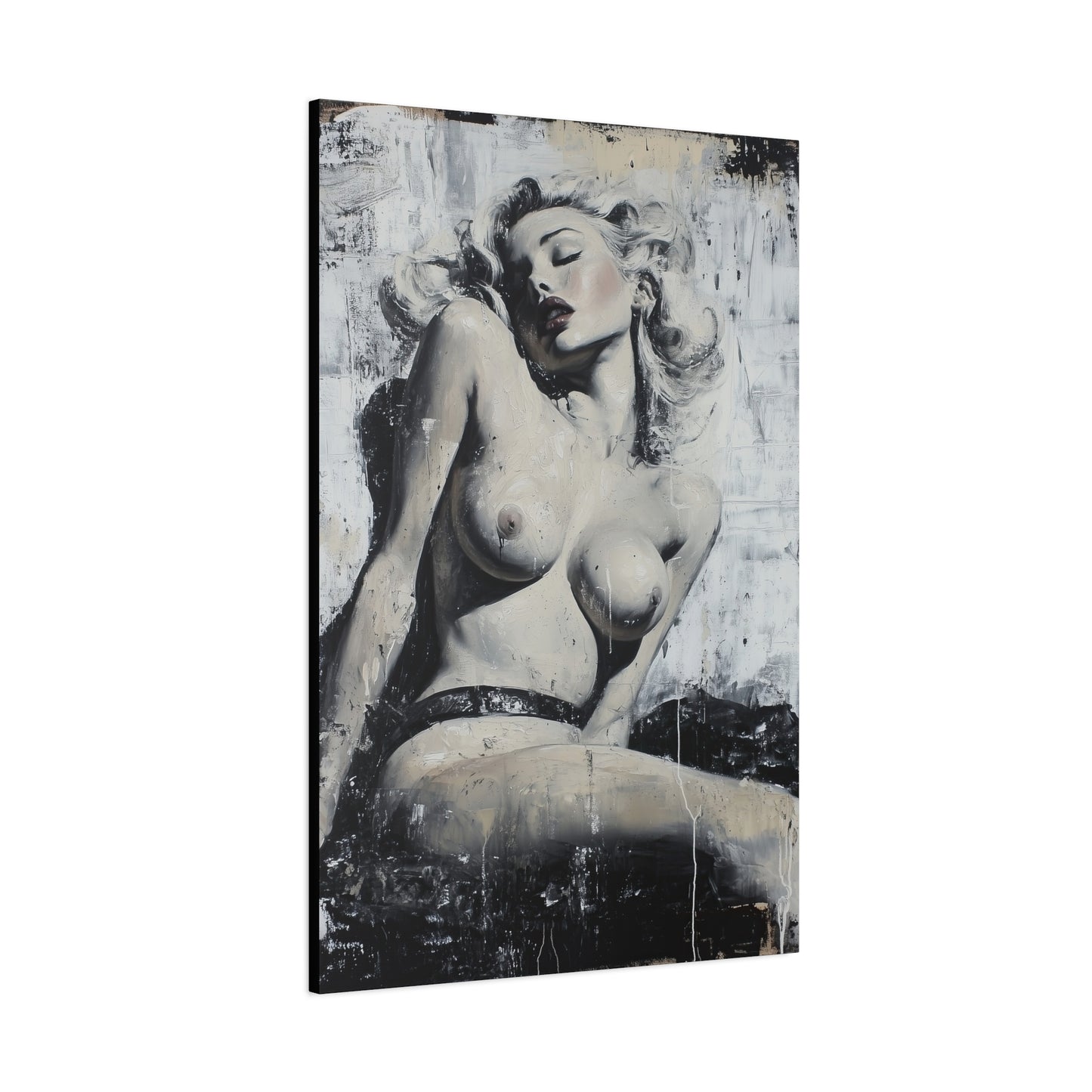 Gallery Wrapped Canvas, Guilt and Grit Adult Art Canvas, Erotic Pinup Art Canvas – Livia