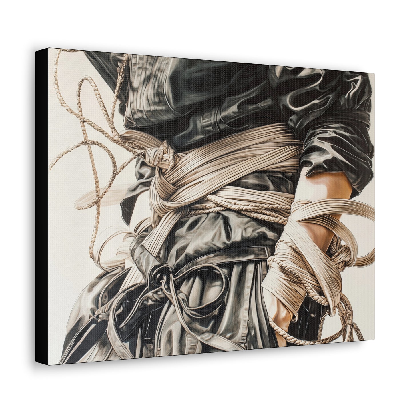 Gallery Wrapped Canvas, Ropes and Reverence Art Canvas, Erotic Shibari Art Canvas – Henri