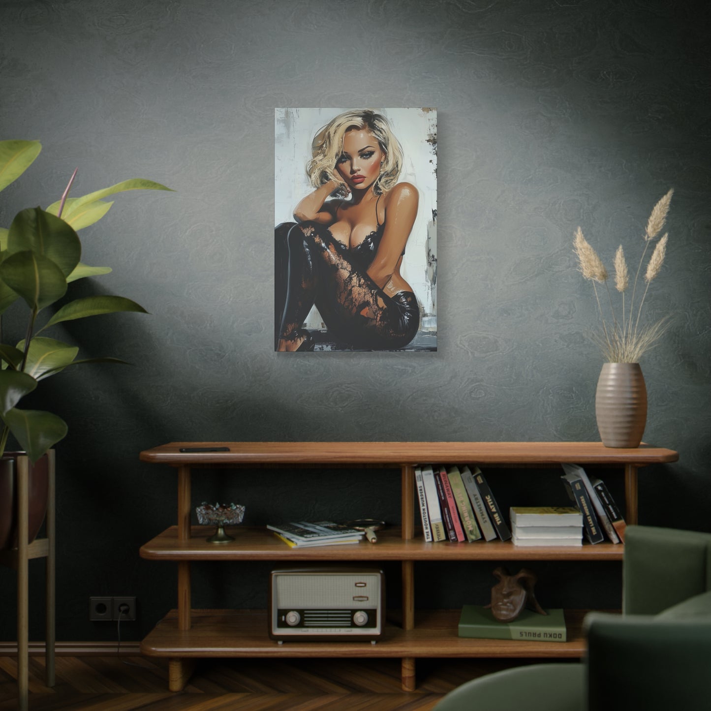 Gallery Wrapped Canvas, Guilt and Grit Adult Art Canvas, Erotic Pinup Art Canvas – Dasha