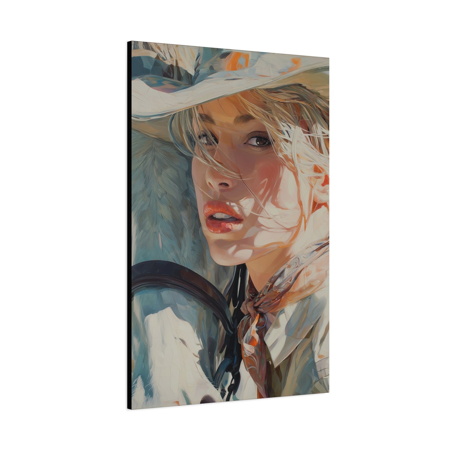 Gallery Wrapped Canvas, Wranglers and Wreckage Art Canvas, Erotic Pinup Art Canvas – Dakota