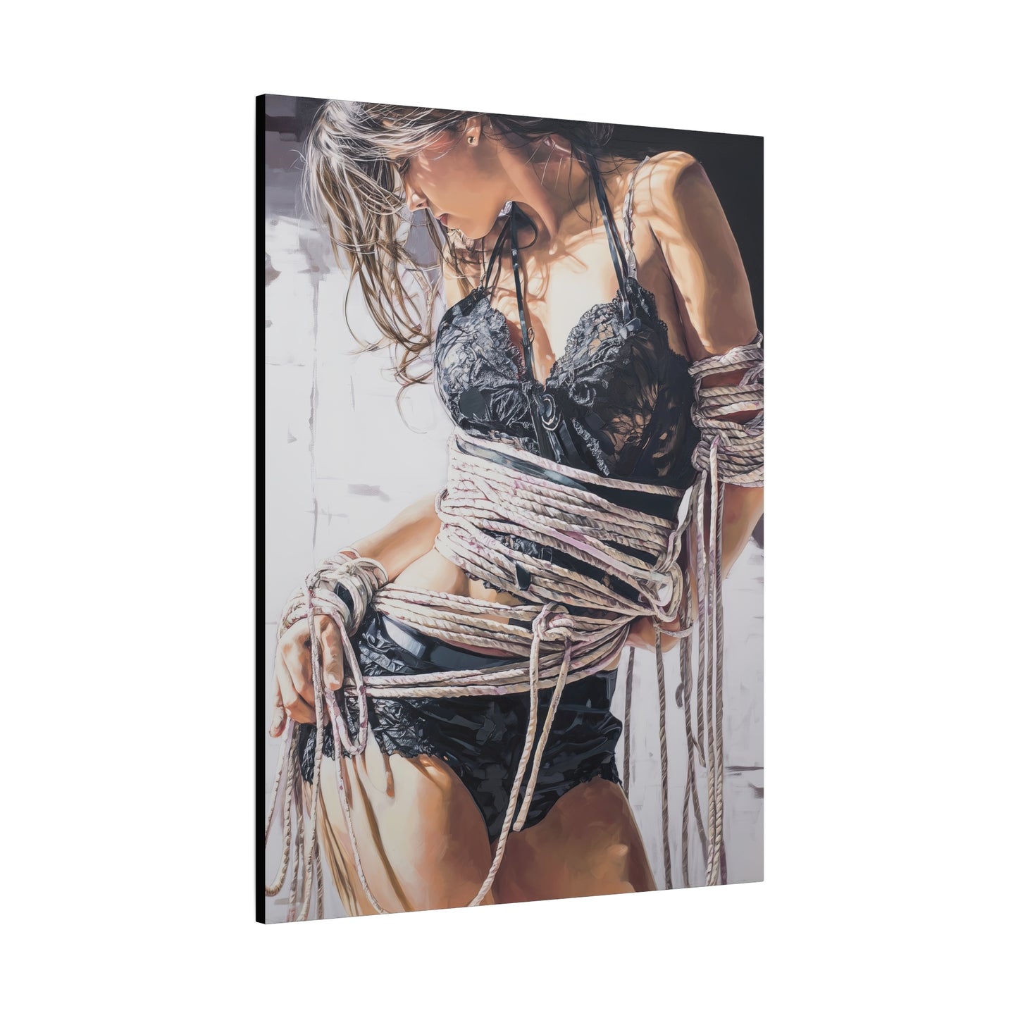 Gallery Wrapped Canvas, Ropes and Reverence Art Canvas, Erotic Shibari Art Canvas – Amara