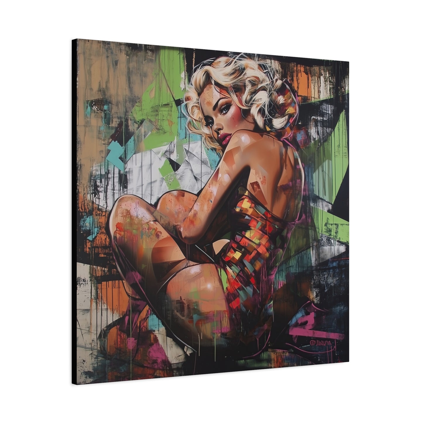 Gallery Wrapped Canvas, Guilt and Grit Adult Art Canvas, Erotic Pinup Art Canvas – Selene