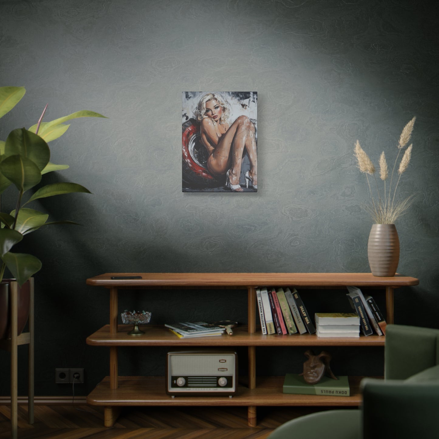 Gallery Wrapped Canvas, Guilt and Grit Adult Art Canvas, Erotic Pinup Art Canvas – Elara