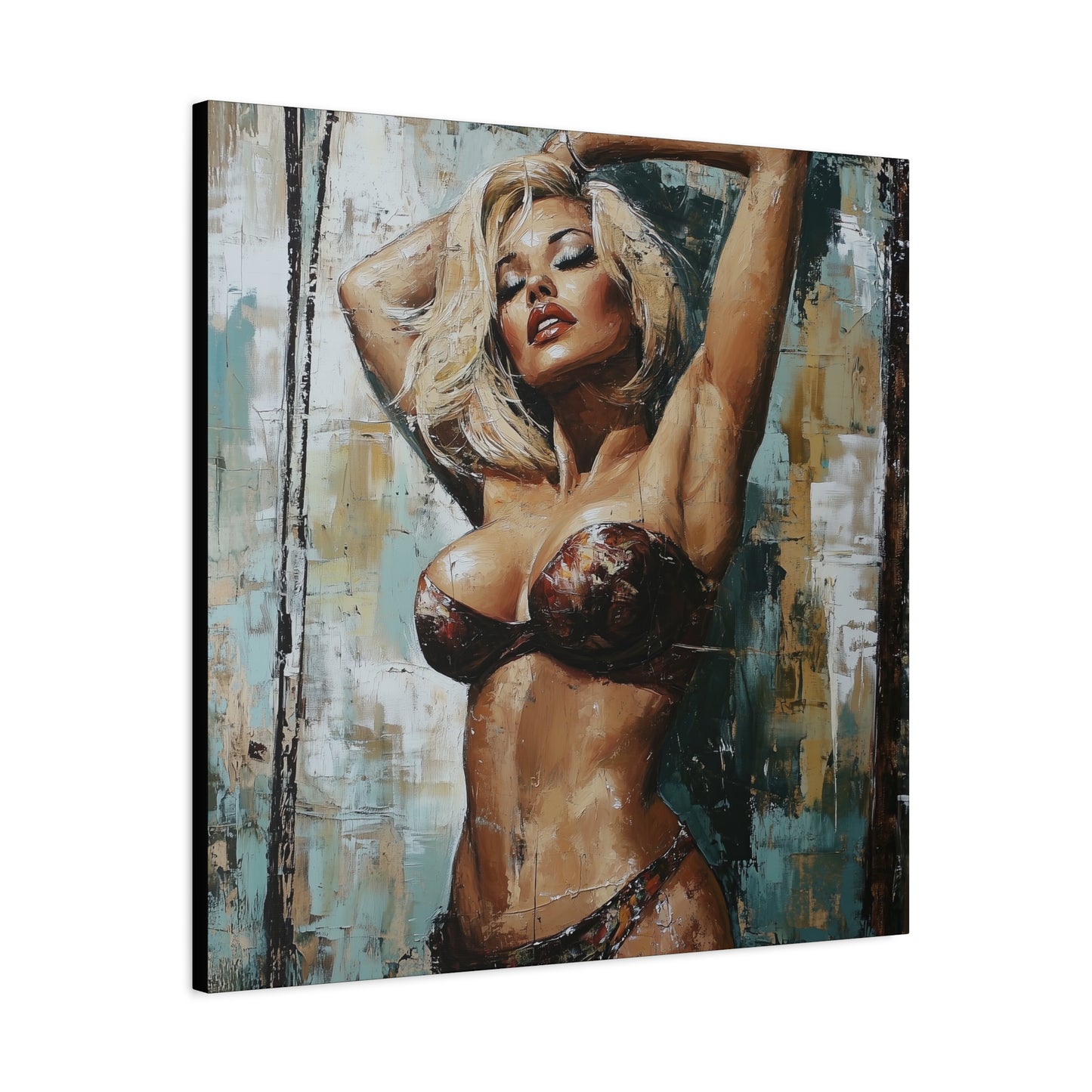 Gallery Wrapped Canvas, Guilt and Grit Adult Art Canvas, Erotic Pinup Art Canvas – Allegra