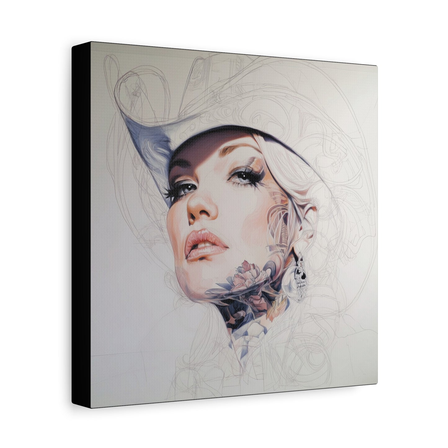 Gallery Wrapped Canvas, Wranglers and Wreckage Art Canvas, Erotic Pinup Art Canvas – Roxy