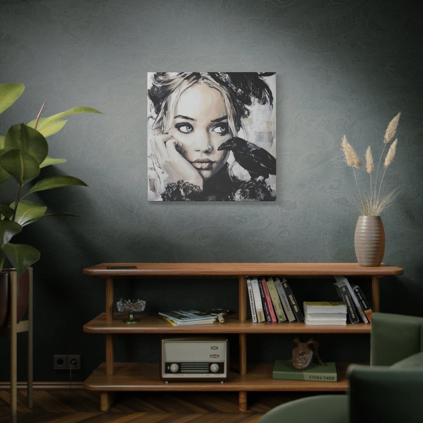 Gallery Wrapped Canvas, Myth and Bones Gothic Art Canvas, Dark Muse Canvas - Nicolette