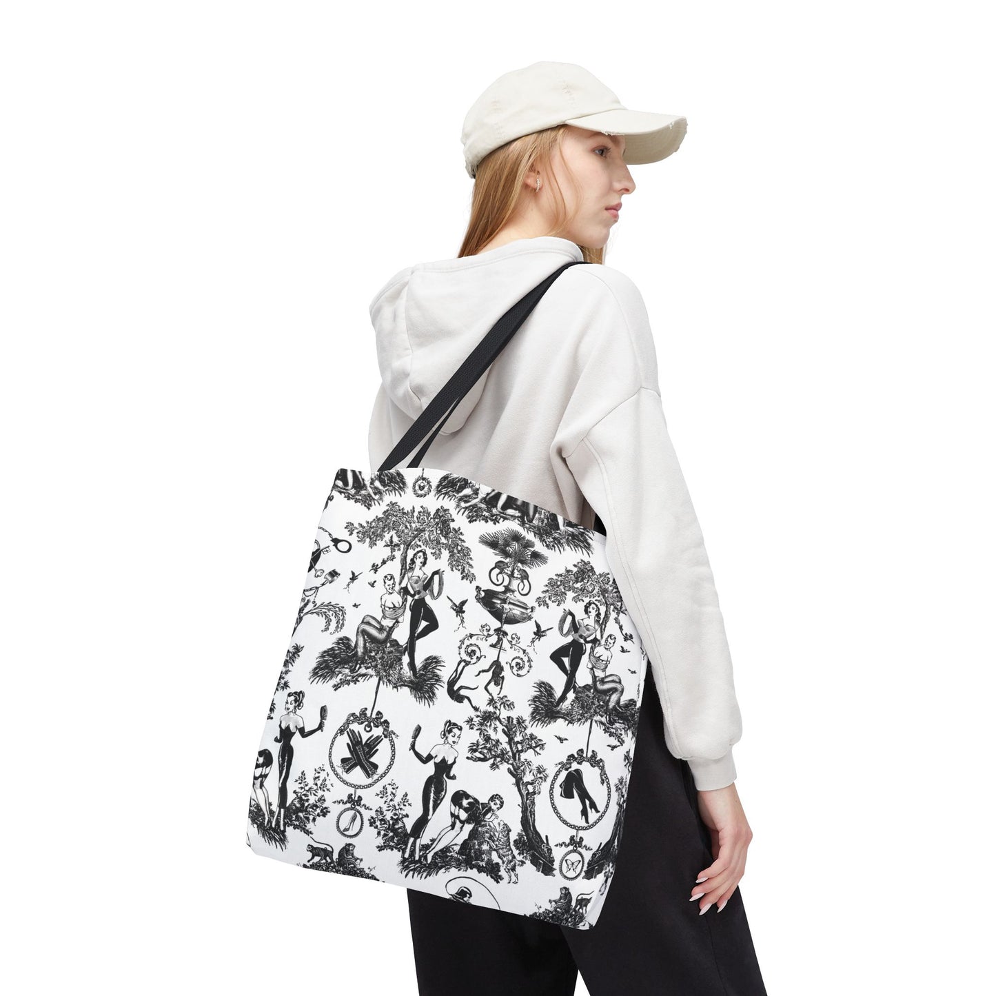 The Dominatrix Canvas Tote Bag, Basic Square Tote - BDSM Tote