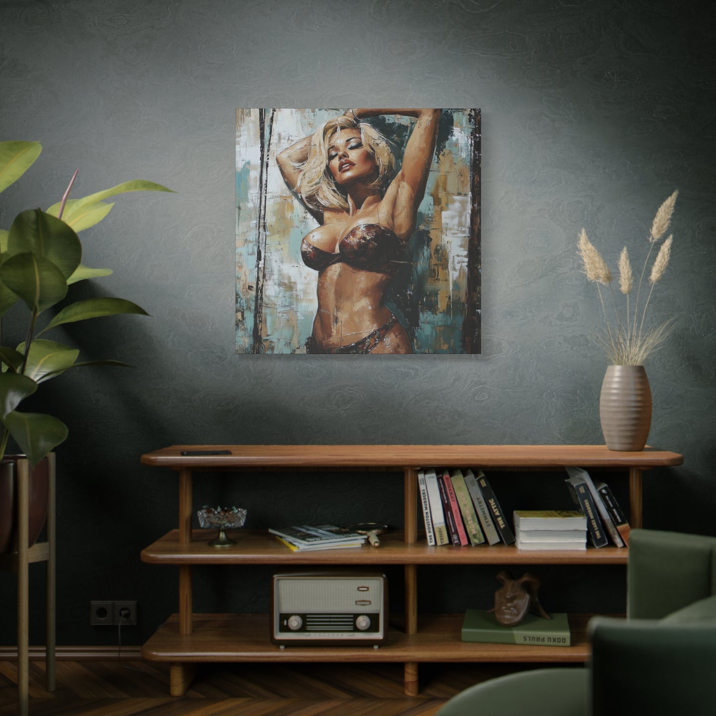 Gallery Wrapped Canvas, Guilt and Grit Adult Art Canvas, Erotic Pinup Art Canvas – Allegra