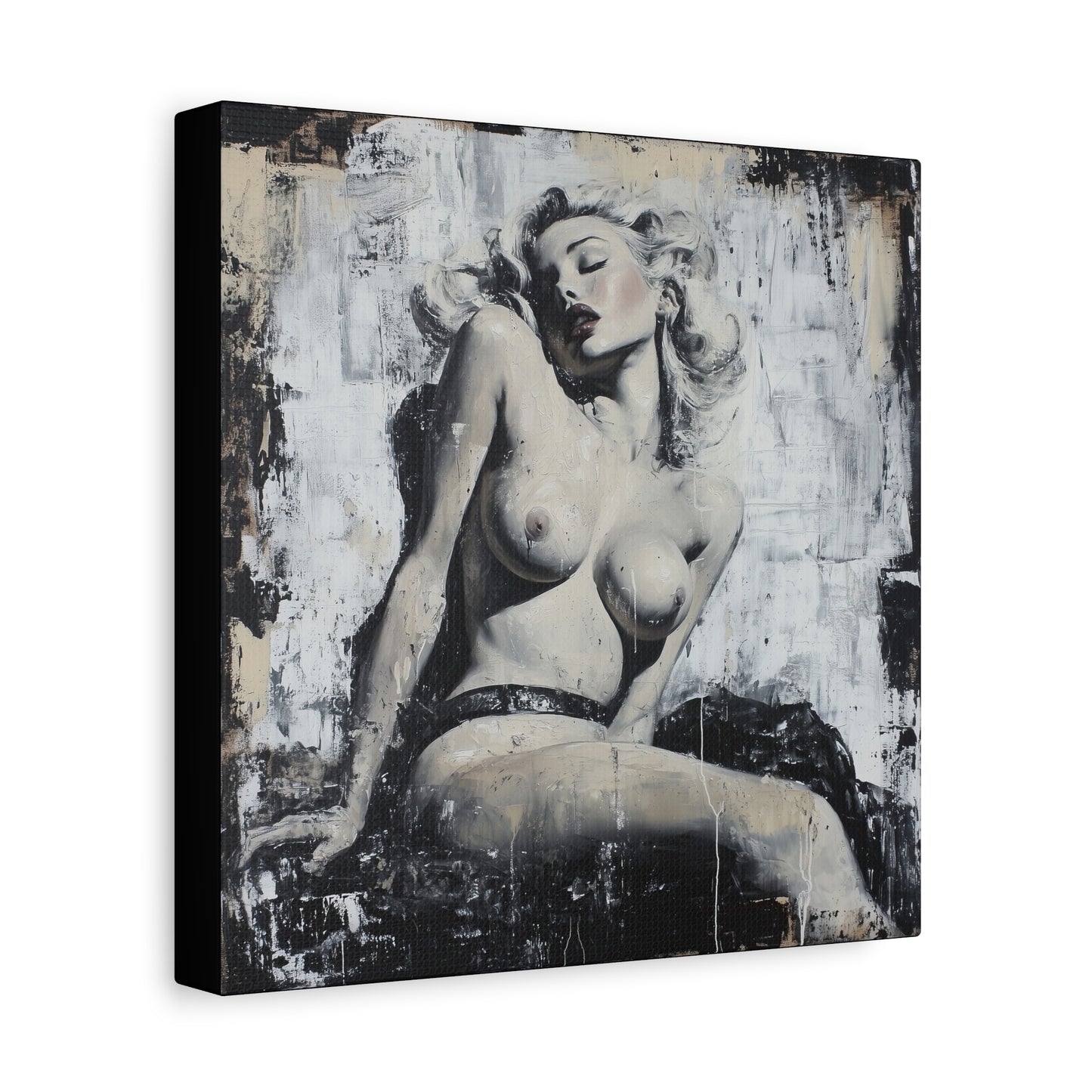 Gallery Wrapped Canvas, Guilt and Grit Adult Art Canvas, Erotic Pinup Art Canvas – Livia