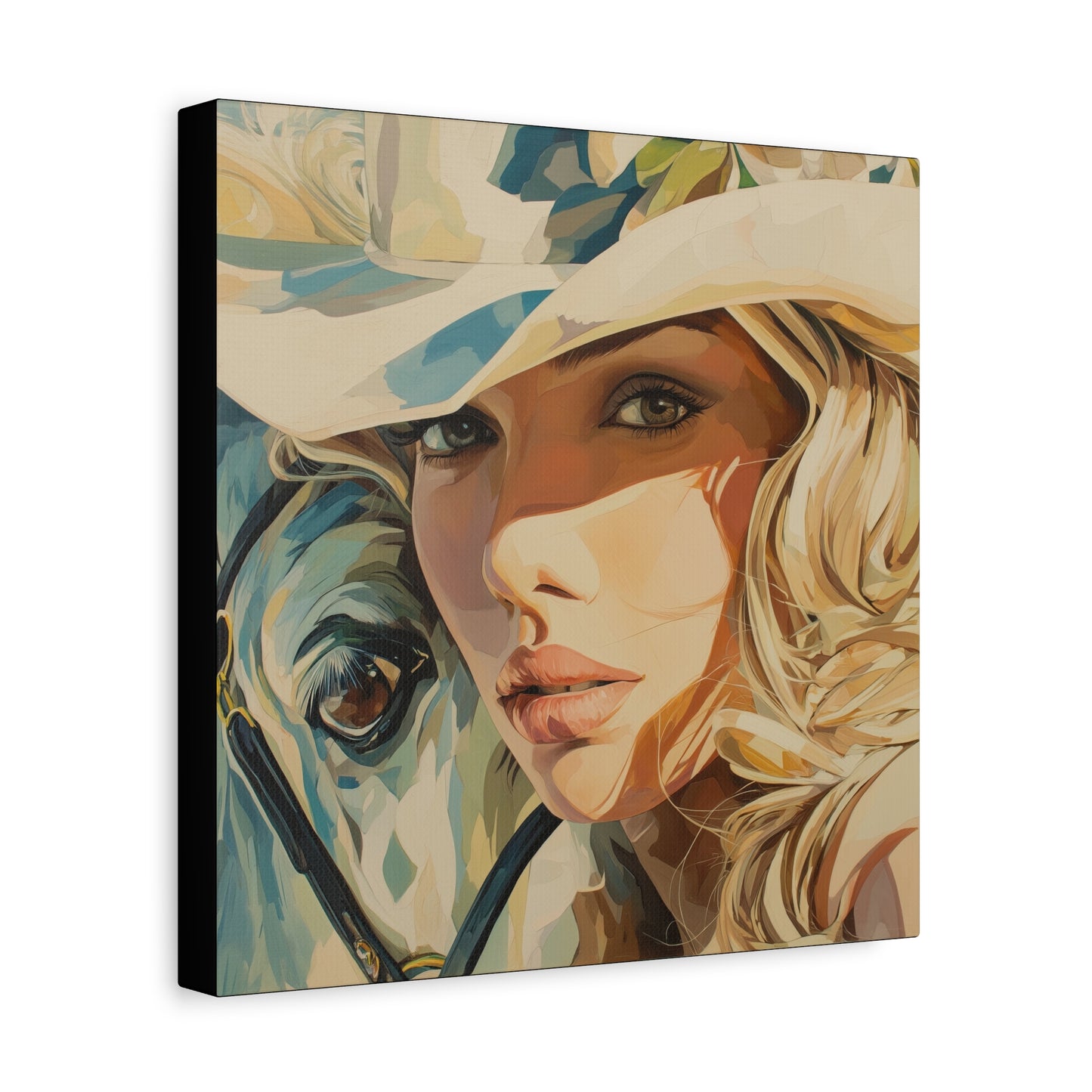 Gallery Wrapped Canvas, Wranglers and Wreckage Art Canvas, Erotic Pinup Art Canvas – Belle