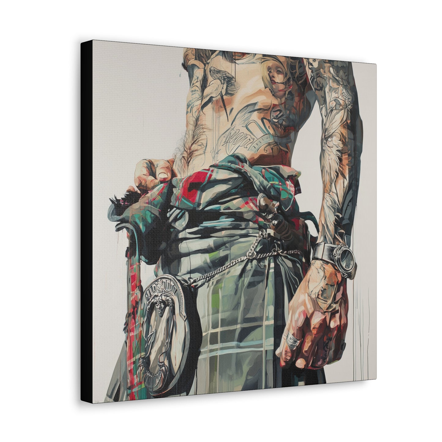 Gallery Wrapped Canvas, Kilts and Carnage Art Canvas, Erotic Pinup Art Canvas – Rory