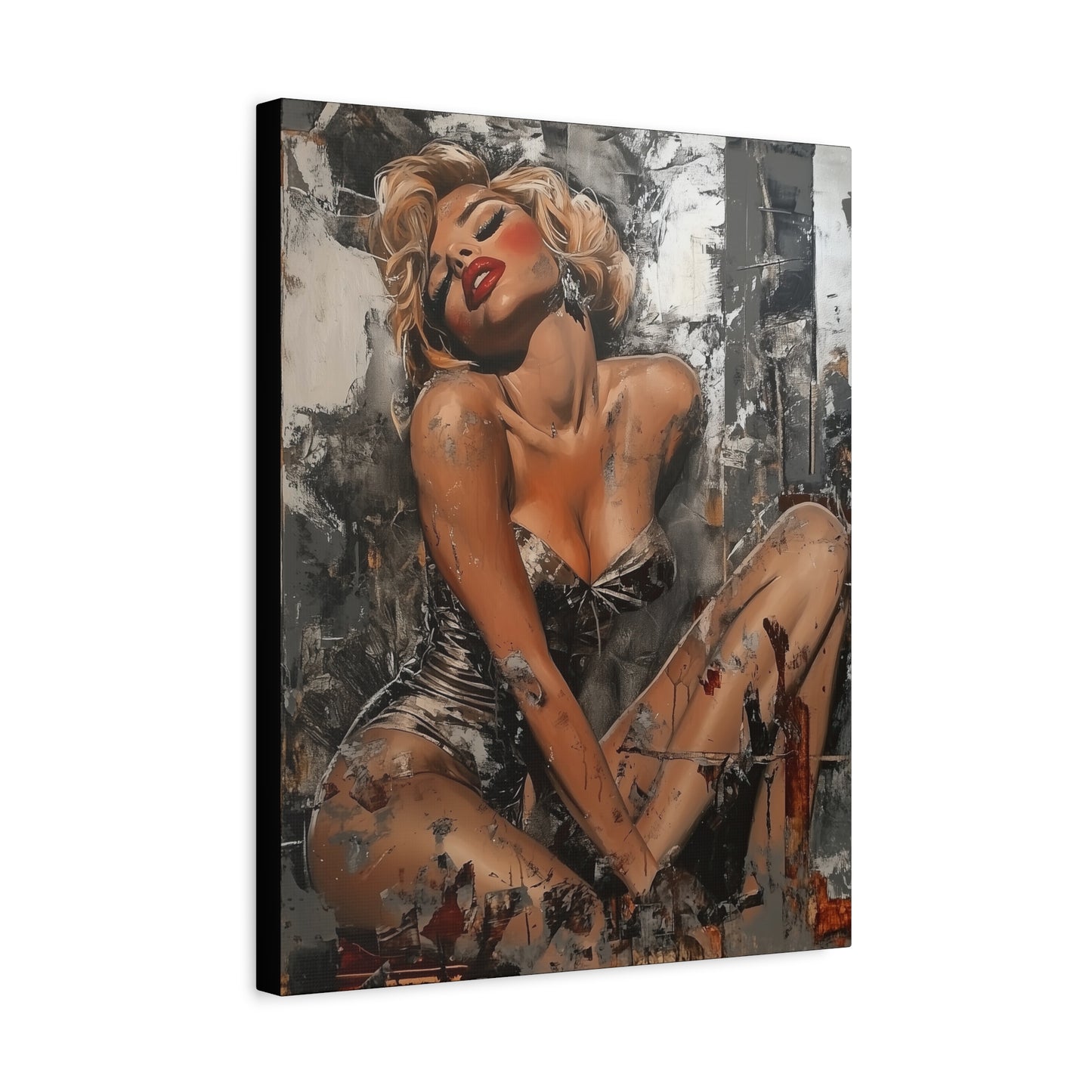 Gallery Wrapped Canvas, Guilt and Grit Adult Art Canvas, Erotic Pinup Art Canvas – Juliette