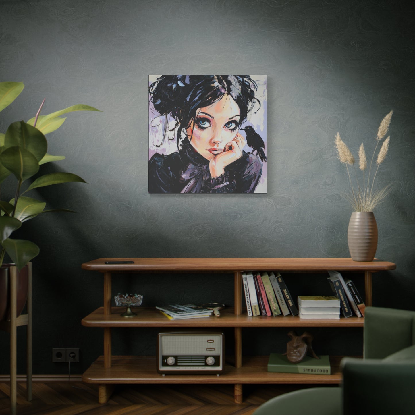 Gallery Wrapped Canvas, Myth and Bones Gothic Art Canvas, Dark Muse Canvas - Lark