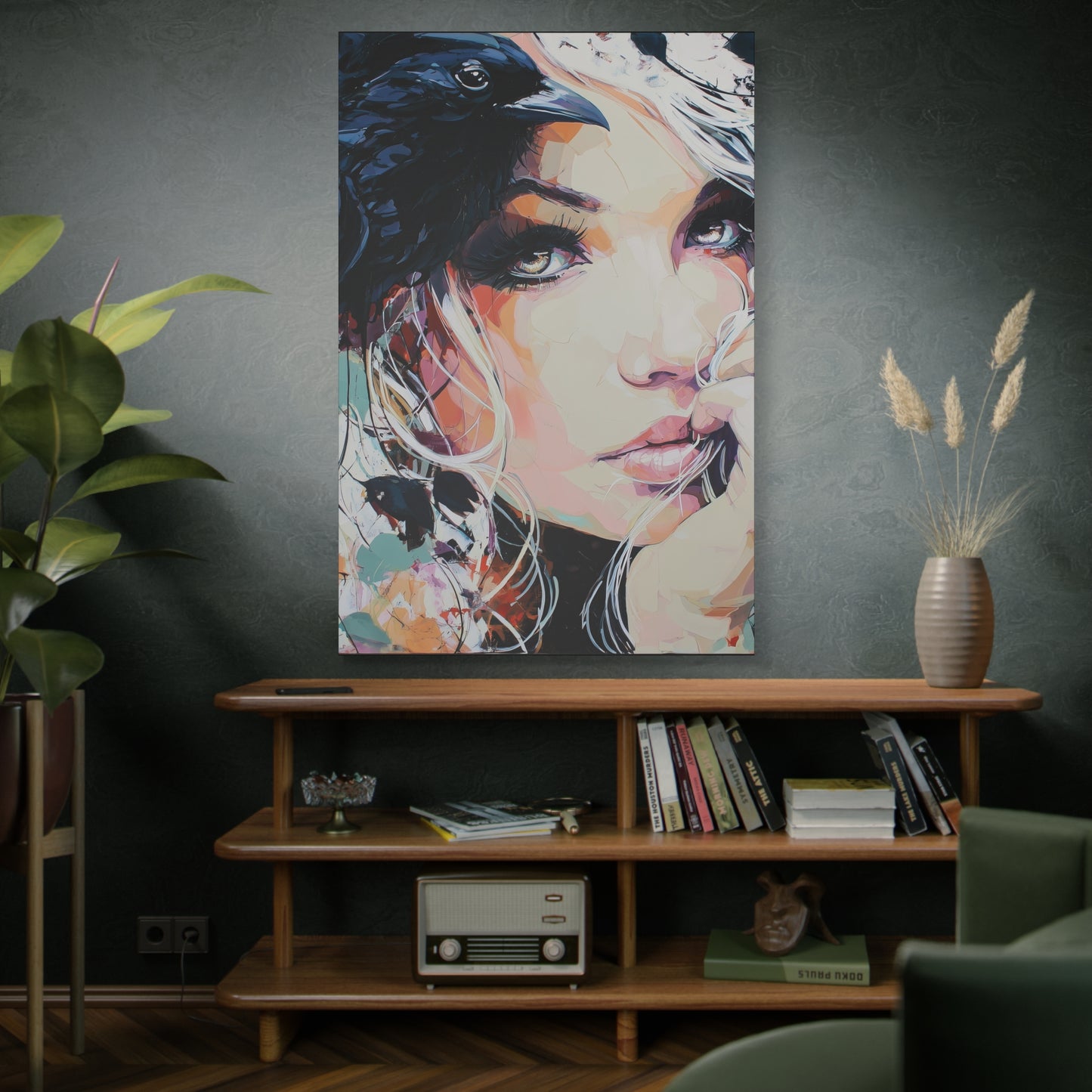 Gallery Wrapped Canvas, Myth and Bones Gothic Art Canvas, Dark Muse Canvas - Calista