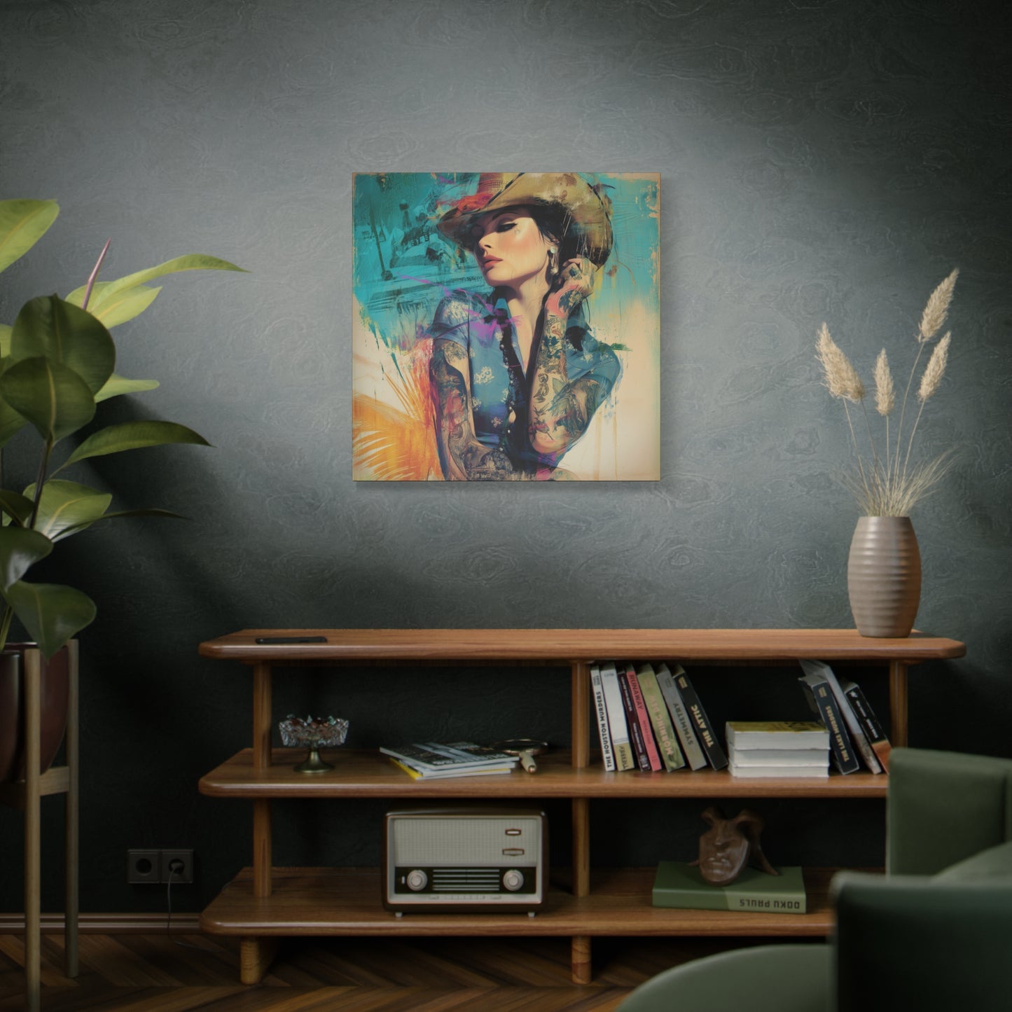 Gallery Wrapped Canvas, Wranglers and Wreckage Art Canvas, Erotic Pinup Art Canvas – Sierra