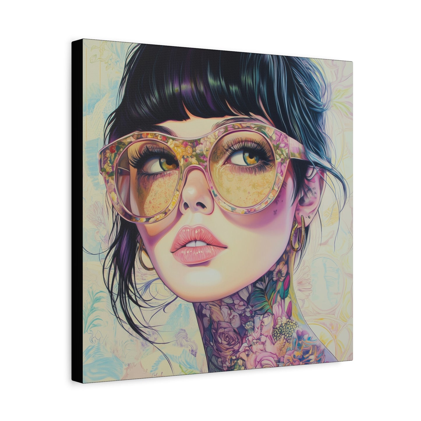 Canvas Gallery Wrap, Ladies in Lenses Wall Art, Abstract Femme Girl Art - Lucy