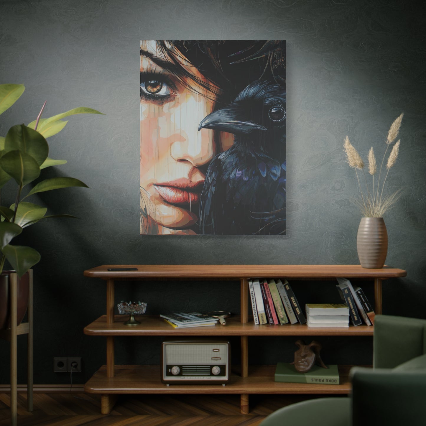 Gallery Wrapped Canvas, Myth and Bones Gothic Art Canvas, Dark Muse Canvas - Solène