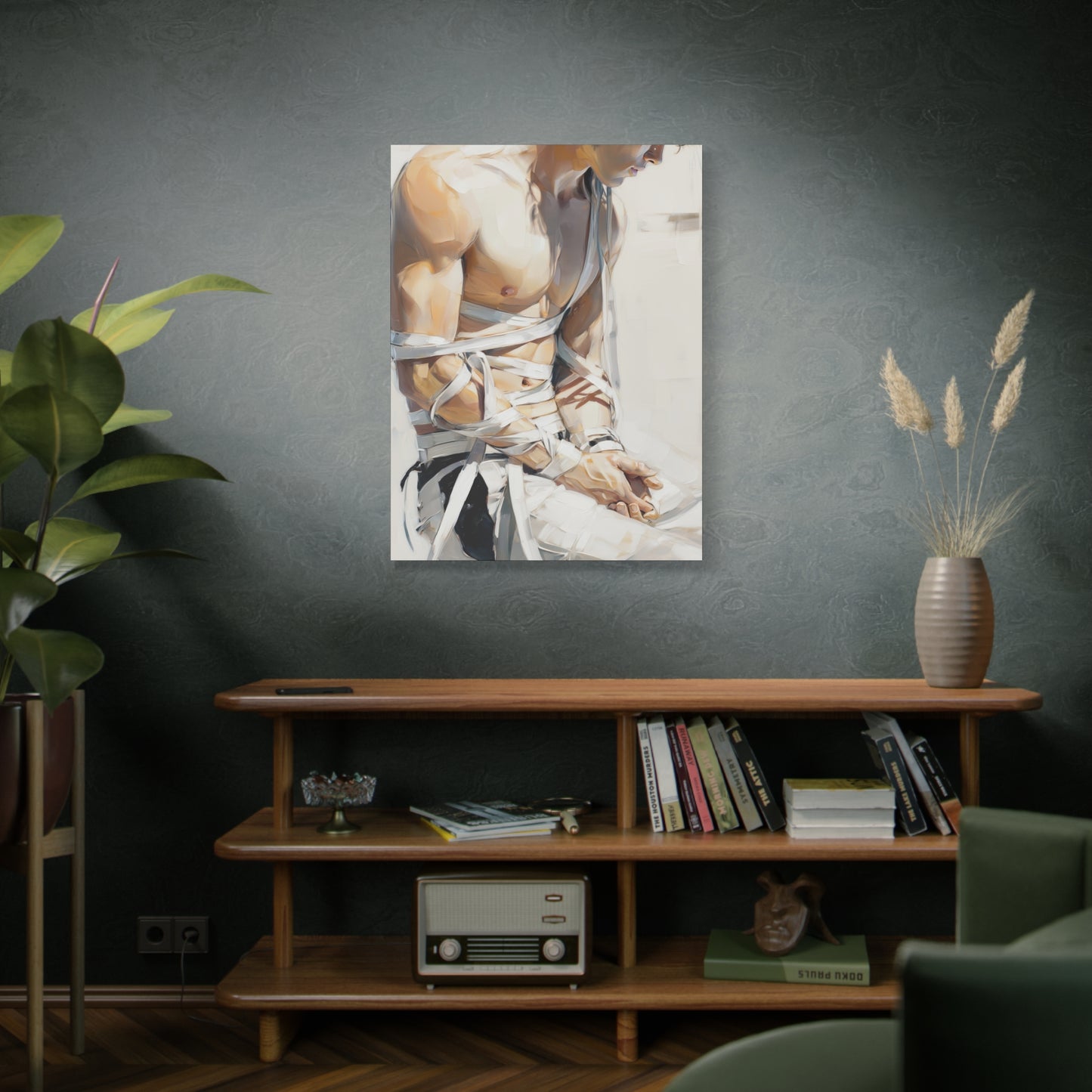 Gallery Wrapped Canvas, Ropes and Reverence Art Canvas, Erotic Shibari Art Canvas – Kenji