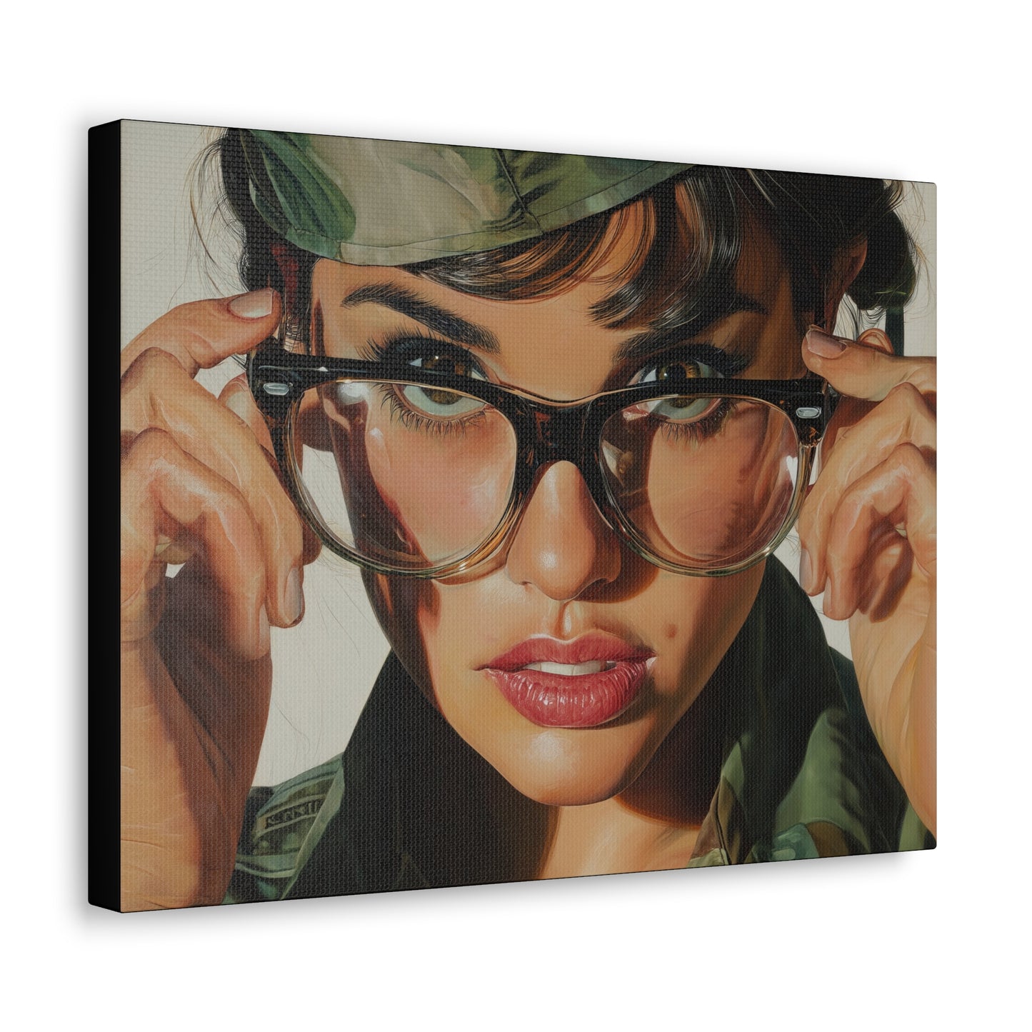 Gallery Wrapped Canvas, Liberty and Lace Art Canvas, Erotic Pinup Art Canvas – Erica