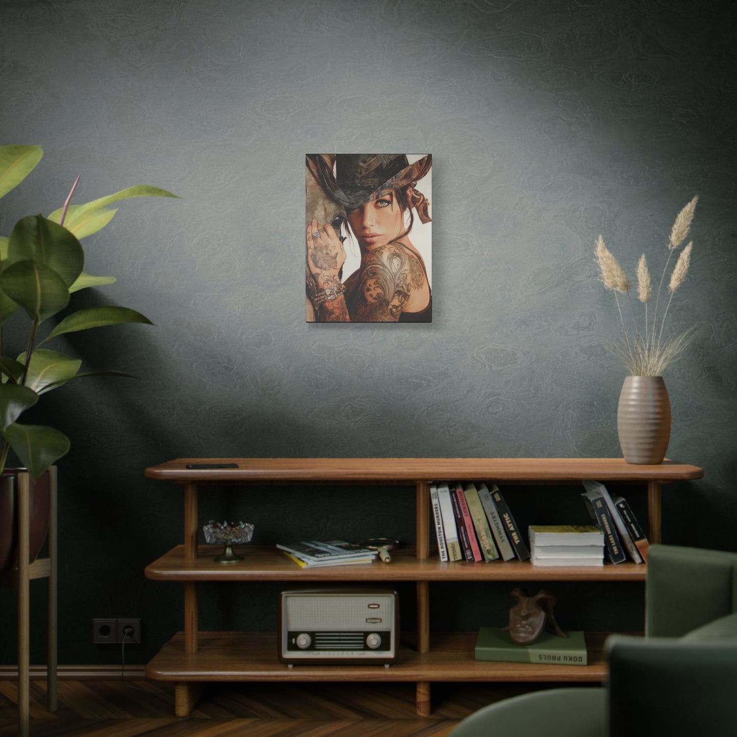 Gallery Wrapped Canvas, Wranglers and Wreckage Art Canvas, Erotic Pinup Art Canvas – Georgia
