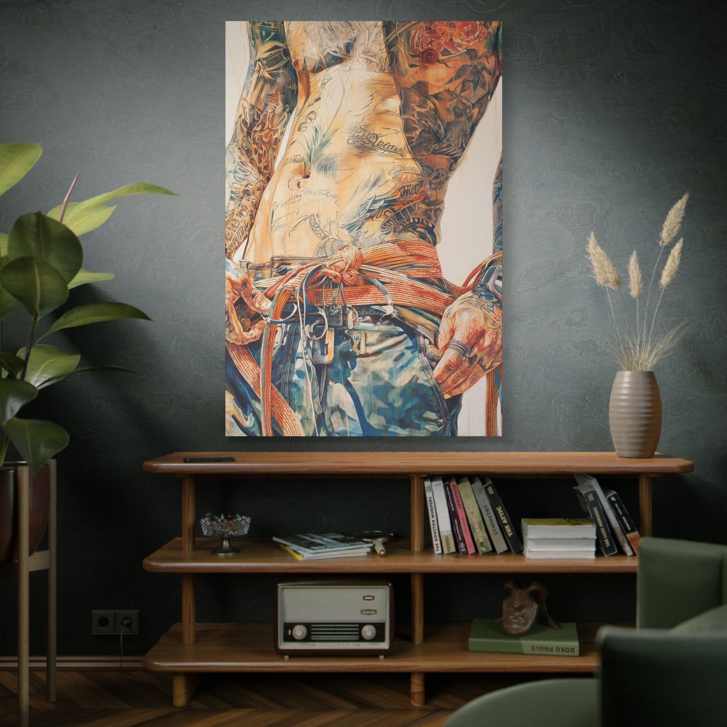 Gallery Wrapped Canvas, Ropes and Reverence Art Canvas, Erotic Shibari Art Canvas – Leif