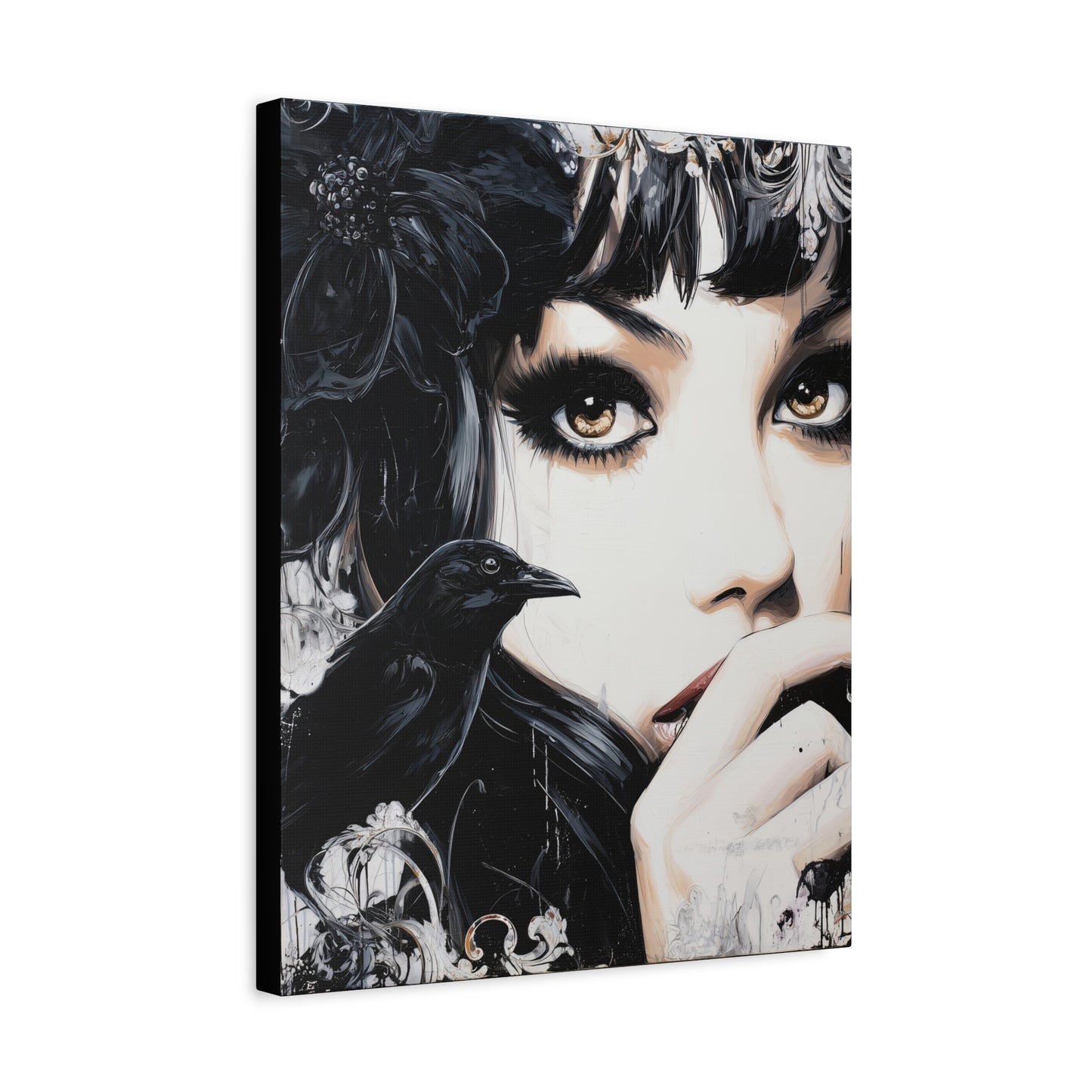 Gallery Wrapped Canvas, Myth and Bones Gothic Art Canvas, Dark Muse Canvas - Sable