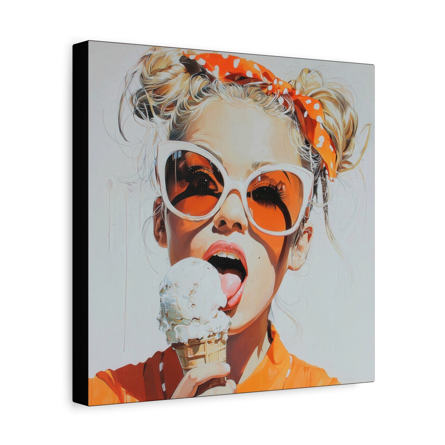 Gallery Wrapped Canvas, Sweet Summer Nostalgia, Sugar and Spice Art Canvas, Ice Cream Dreams Art – Birdie