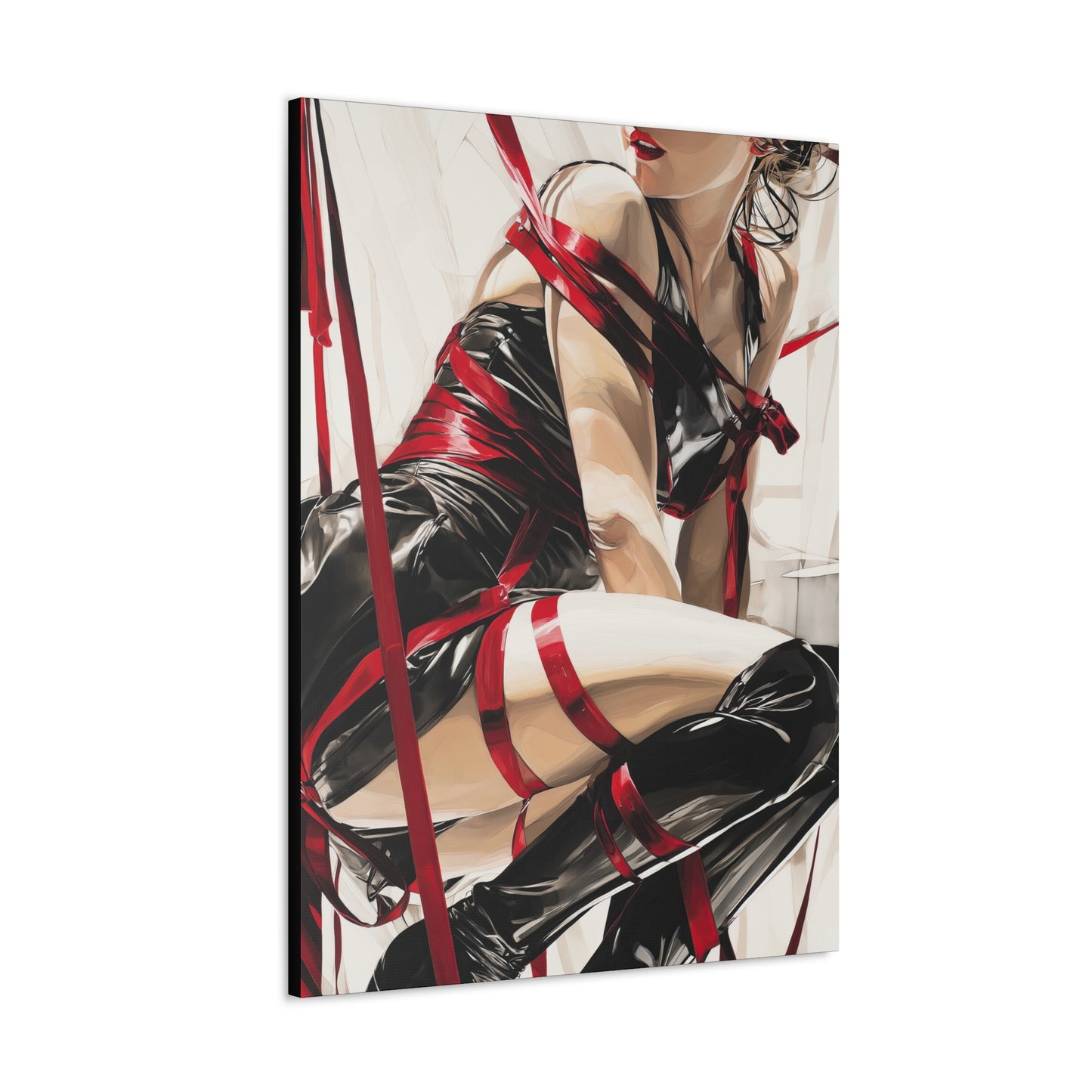 Gallery Wrapped Canvas, Ropes and Reverence Art Canvas, Erotic Shibari Art Canvas – Monica