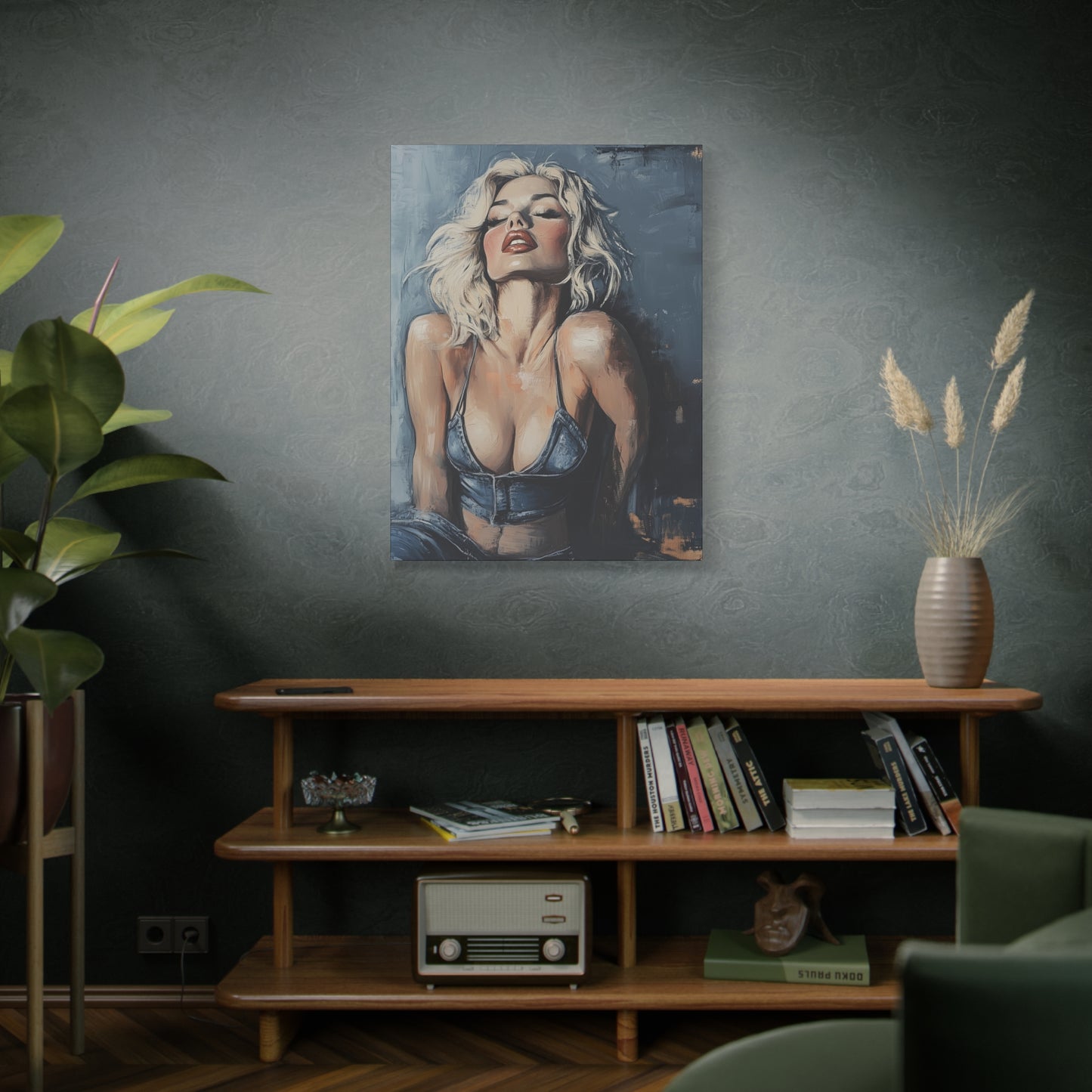 Gallery Wrapped Canvas, Guilt and Grit Adult Art Canvas, Erotic Pinup Art Canvas – Leona