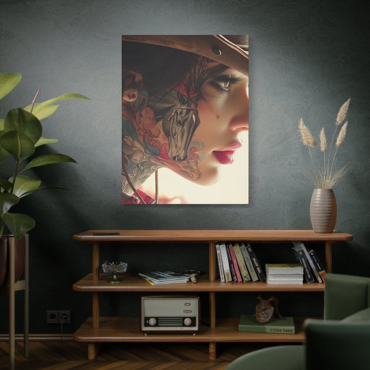 Gallery Wrapped Canvas, Wranglers and Wreckage Art Canvas, Erotic Pinup Art Canvas – Juniper