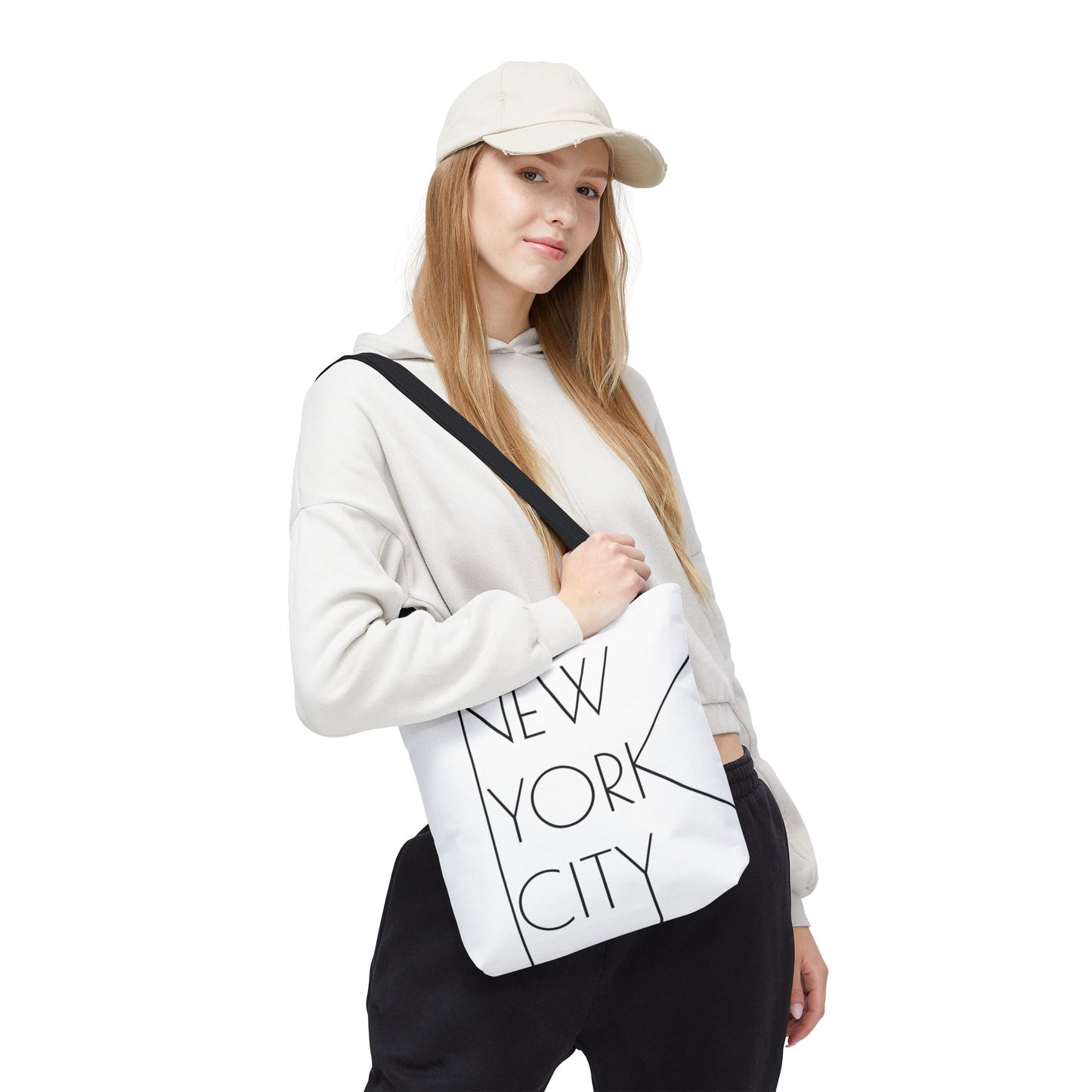 New York City Lines Tote Bag, Utility Tote - New York Tote - New York City Tote - Black and Whit
