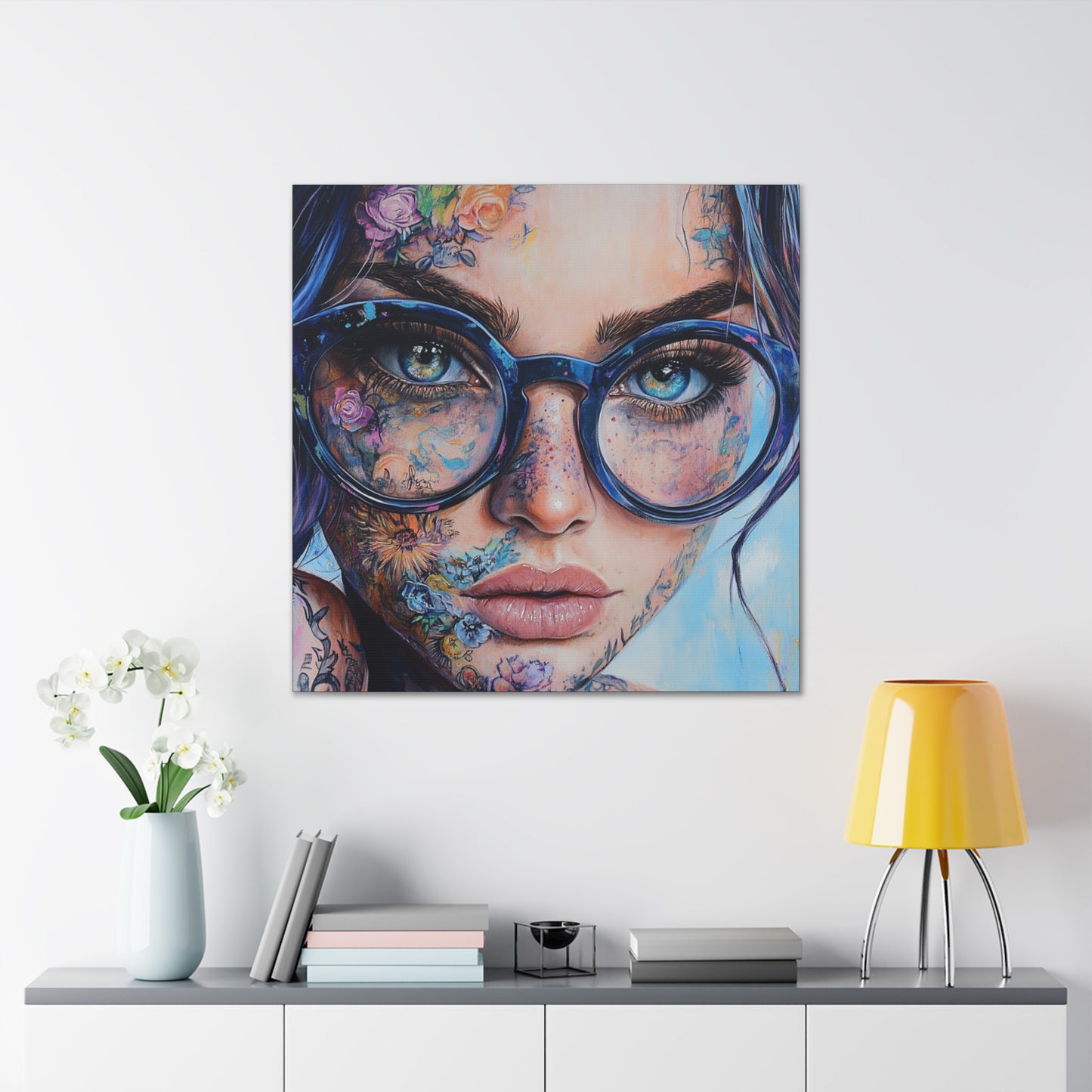Canvas Gallery Wrap, Ladies in Lenses Wall Art, Abstract Femme Girl Art - Sara