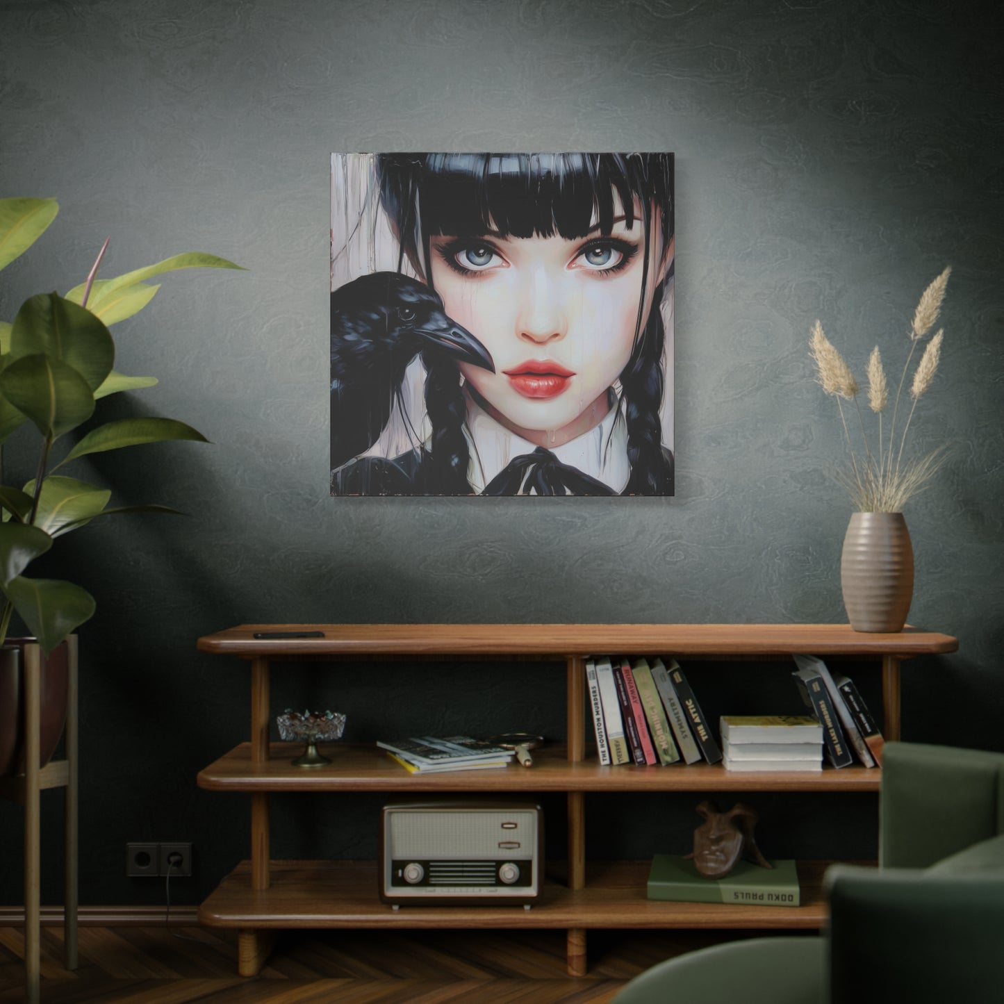 Gallery Wrapped Canvas, Myth and Bones Gothic Art Canvas, Dark Muse Canvas - Isolde