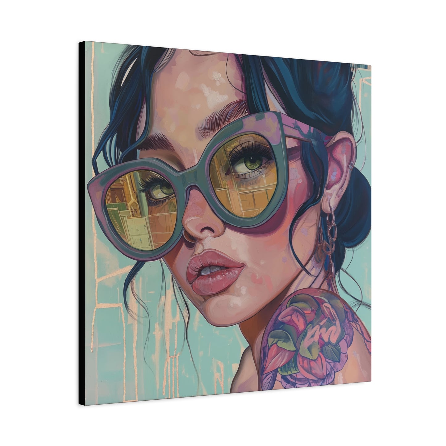 Canvas Gallery Wrap, Ladies in Lenses Wall Art, Abstract Femme Girl Art - Meg