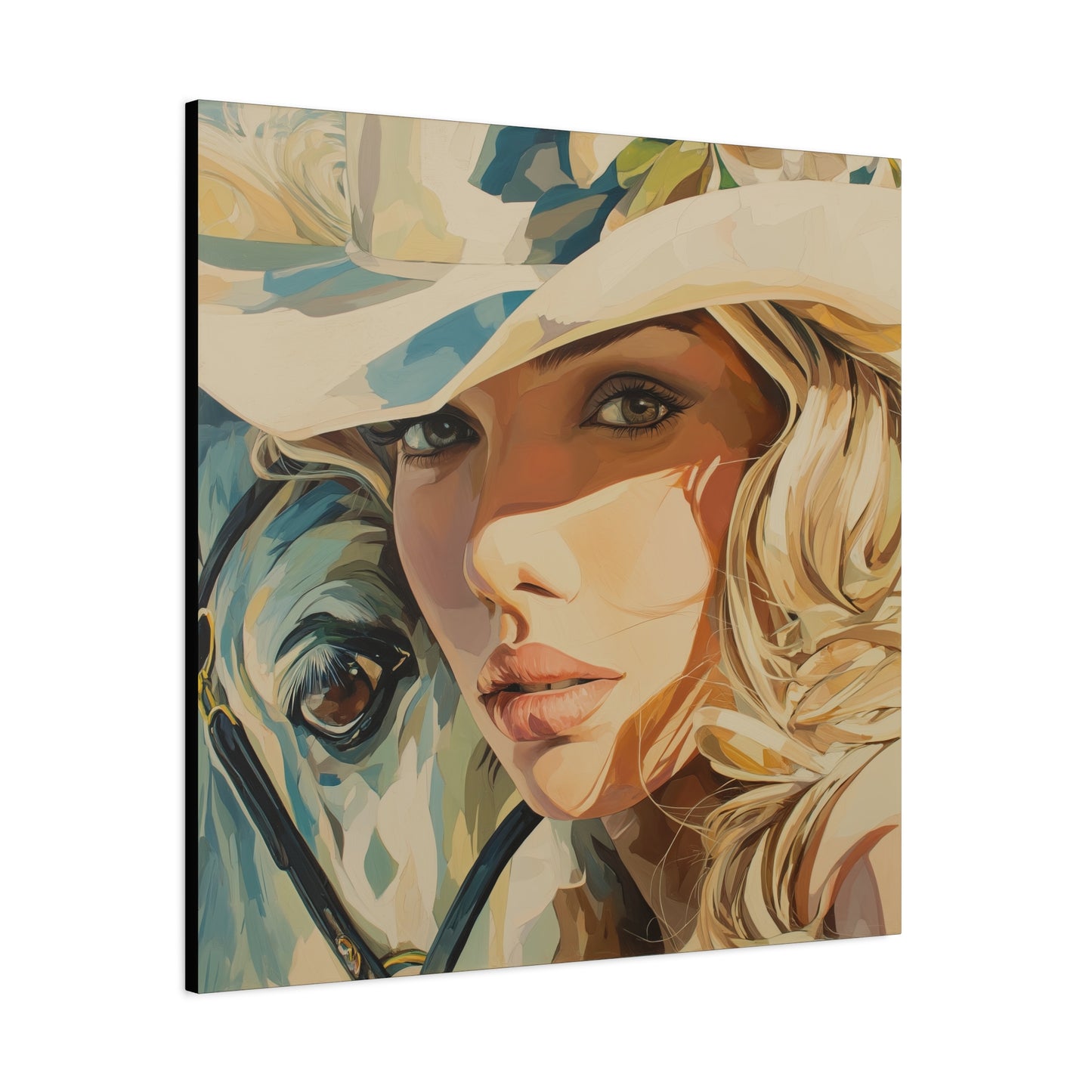 Gallery Wrapped Canvas, Wranglers and Wreckage Art Canvas, Erotic Pinup Art Canvas – Belle