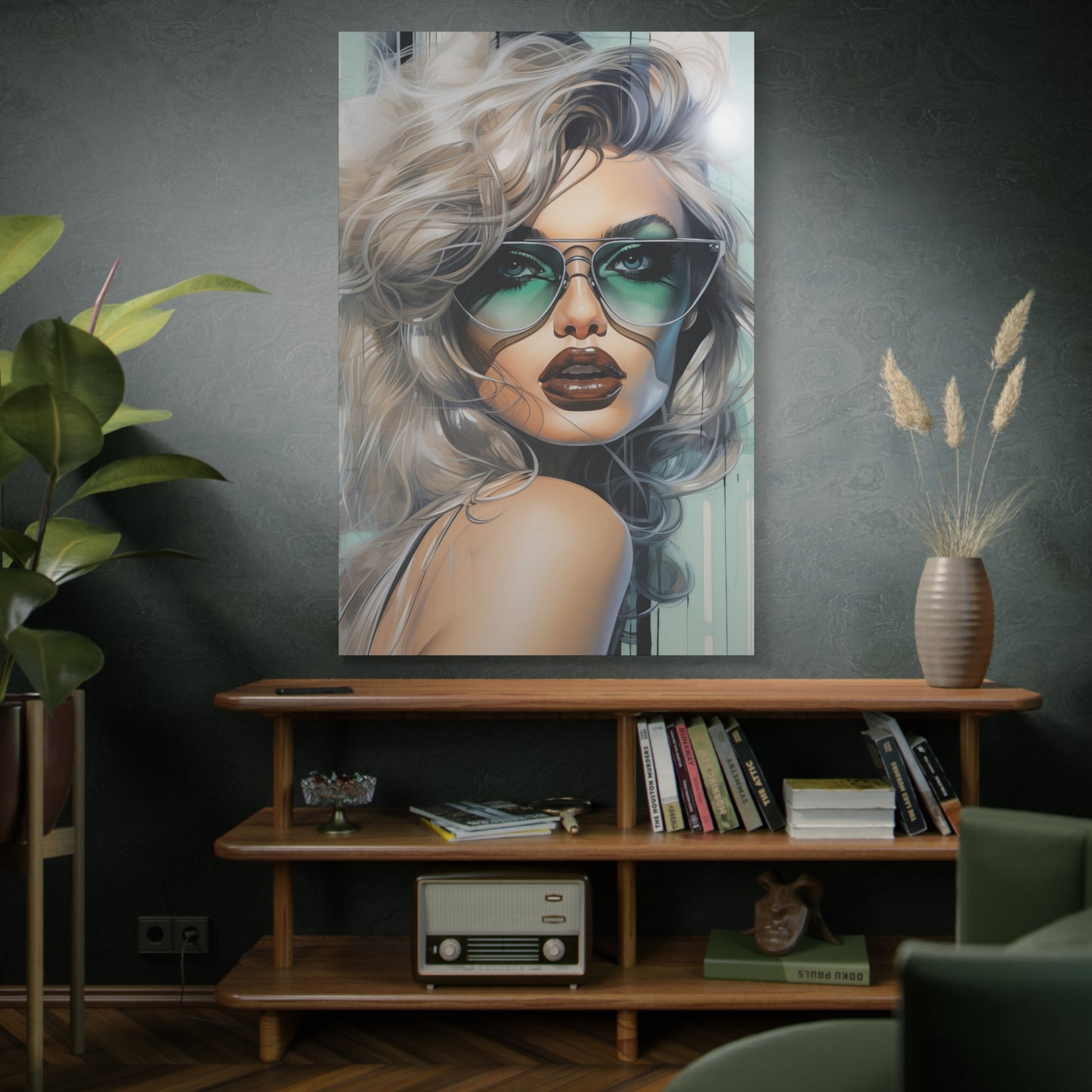 Canvas Gallery Wrapped High-Fashion Wall Art, Stylish Decor, Retro Femme Doll Pop Art – Natasha