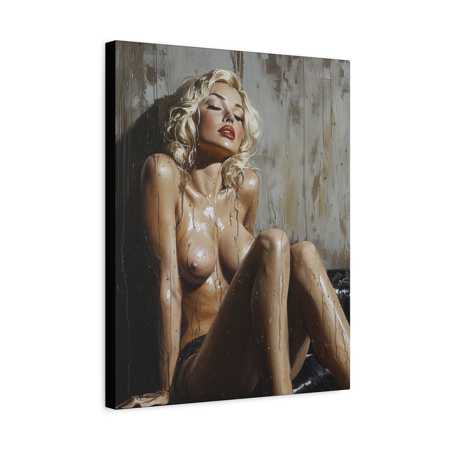 Gallery Wrapped Canvas, Guilt and Grit Adult Art Canvas, Erotic Pinup Art Canvas – Estelle