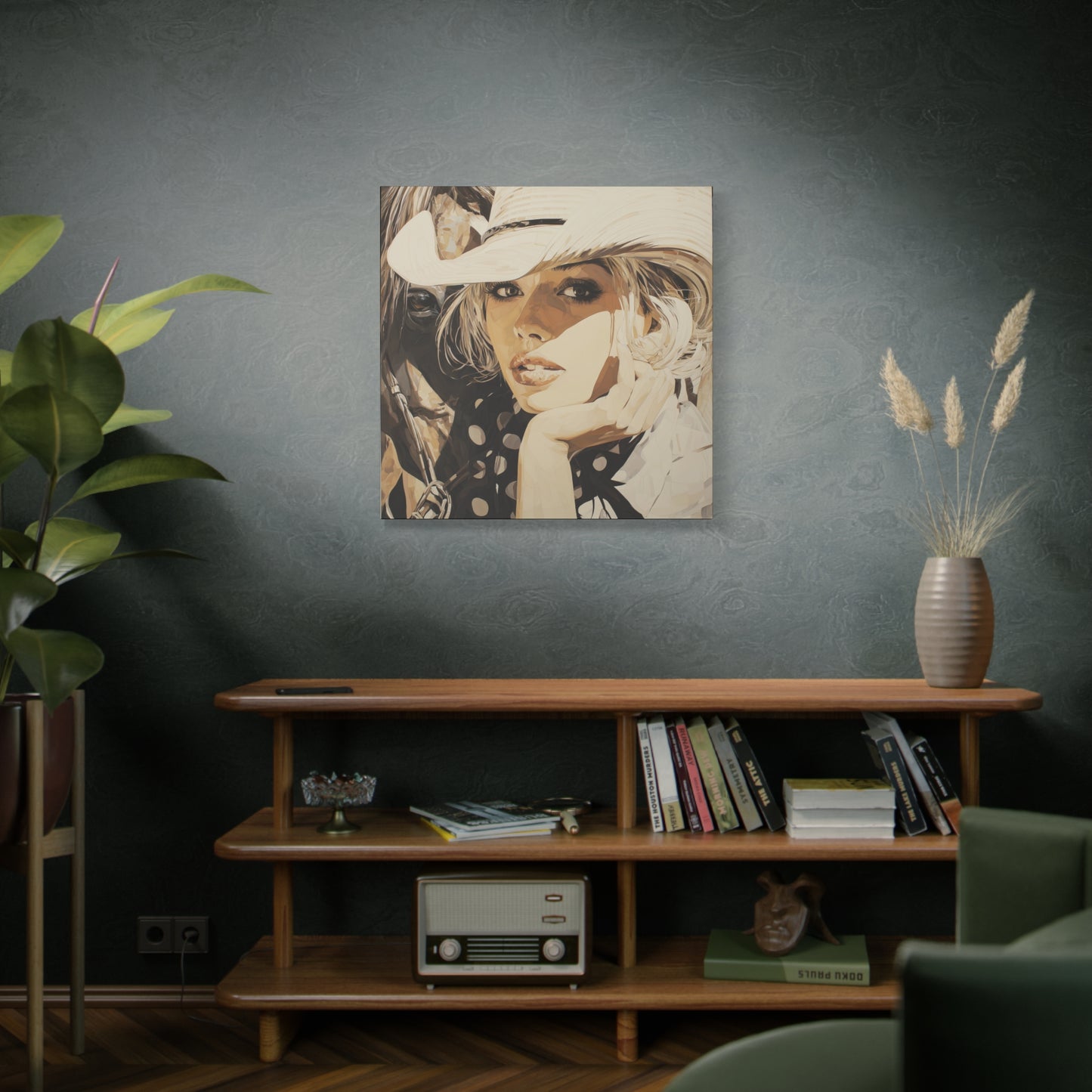 Gallery Wrapped Canvas, Wranglers and Wreckage Art Canvas, Erotic Pinup Art Canvas – Hattie