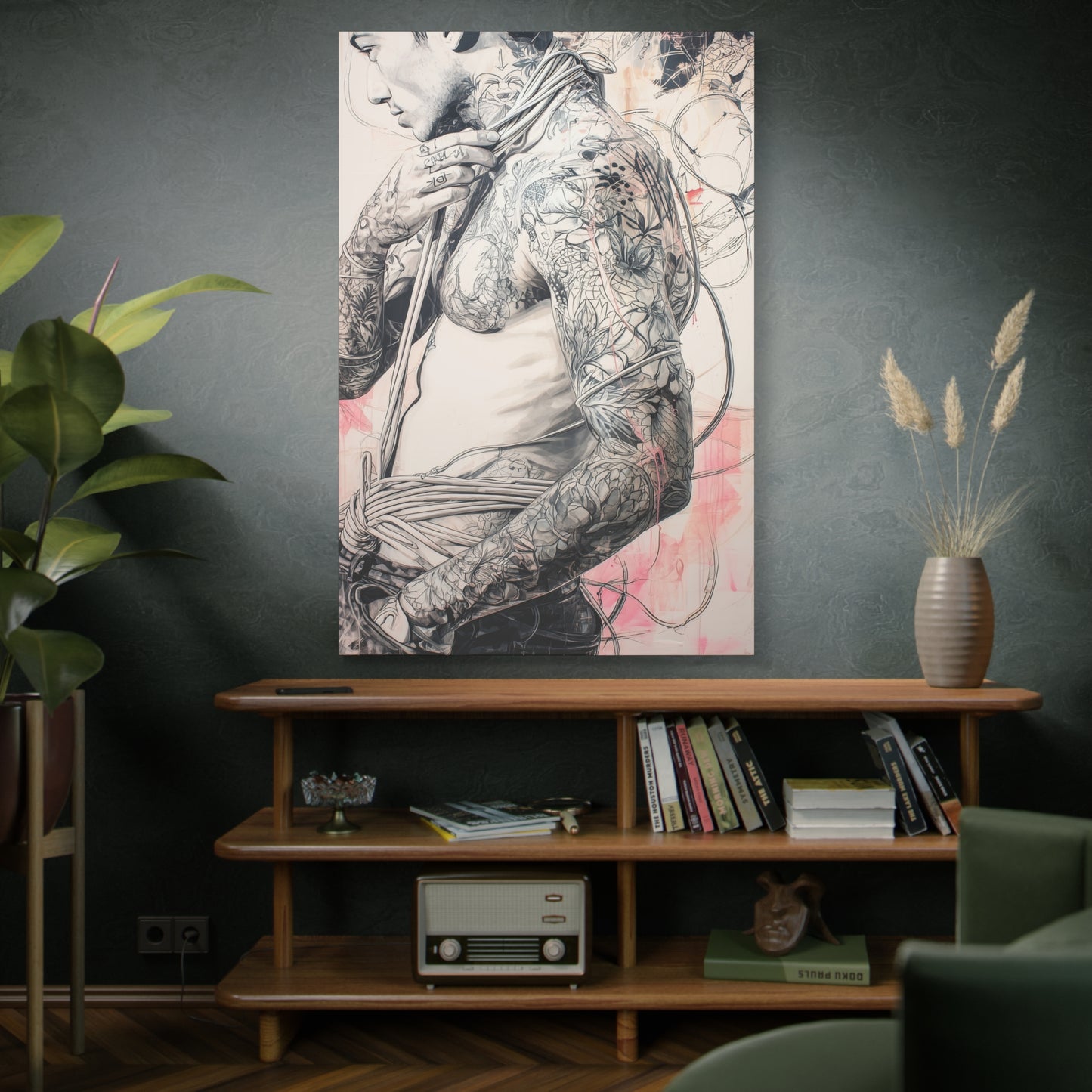 Gallery Wrapped Canvas, Ropes and Reverence Art Canvas, Erotic Shibari Art Canvas – Asher