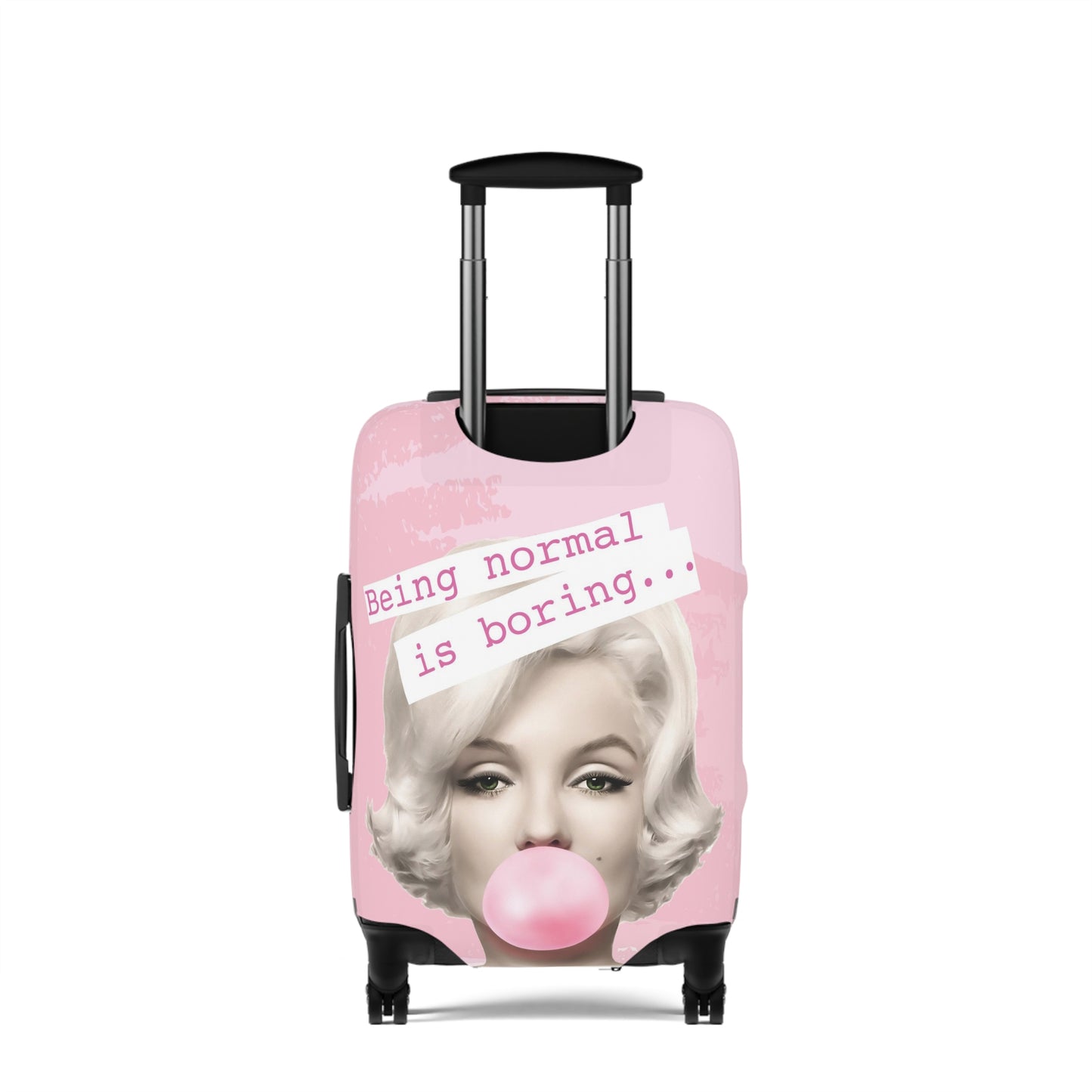 Marilyn Monroe Luggage Cover - Being Normal is Boring - Light Pink