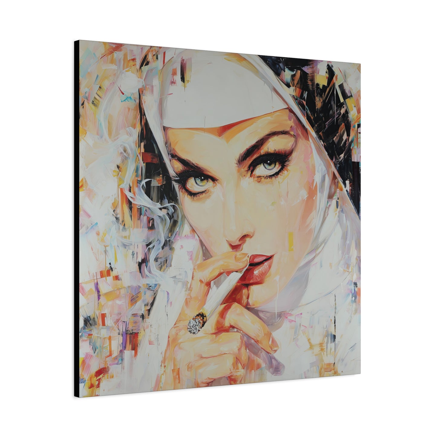 Gallery Wrapped Canvas, Habits and Heresy Art Canvas, Naughty Nuns Art Canvas – Sister Carmela