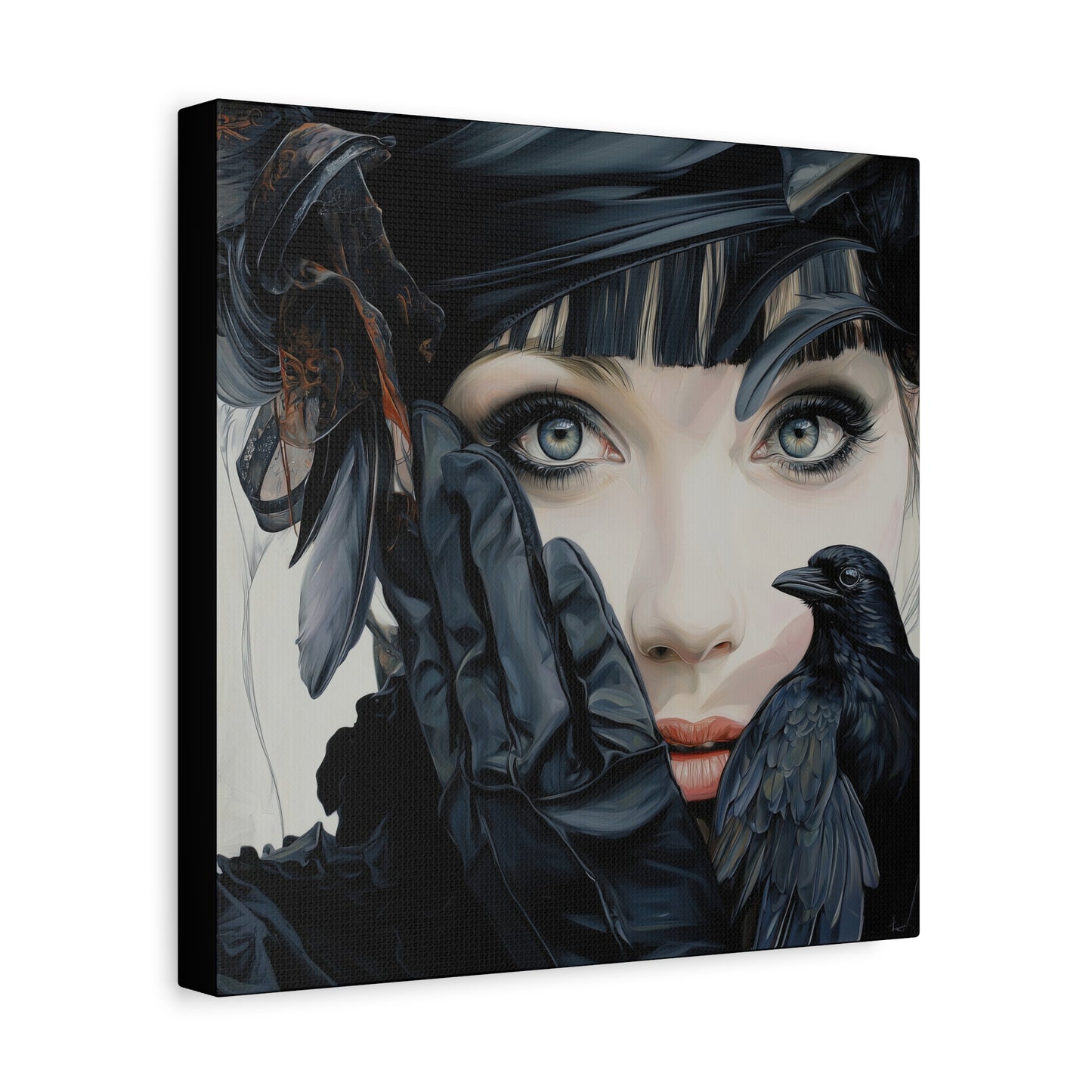 Gallery Wrapped Canvas, Myth and Bones Gothic Art Canvas, Dark Muse Canvas - Mireille