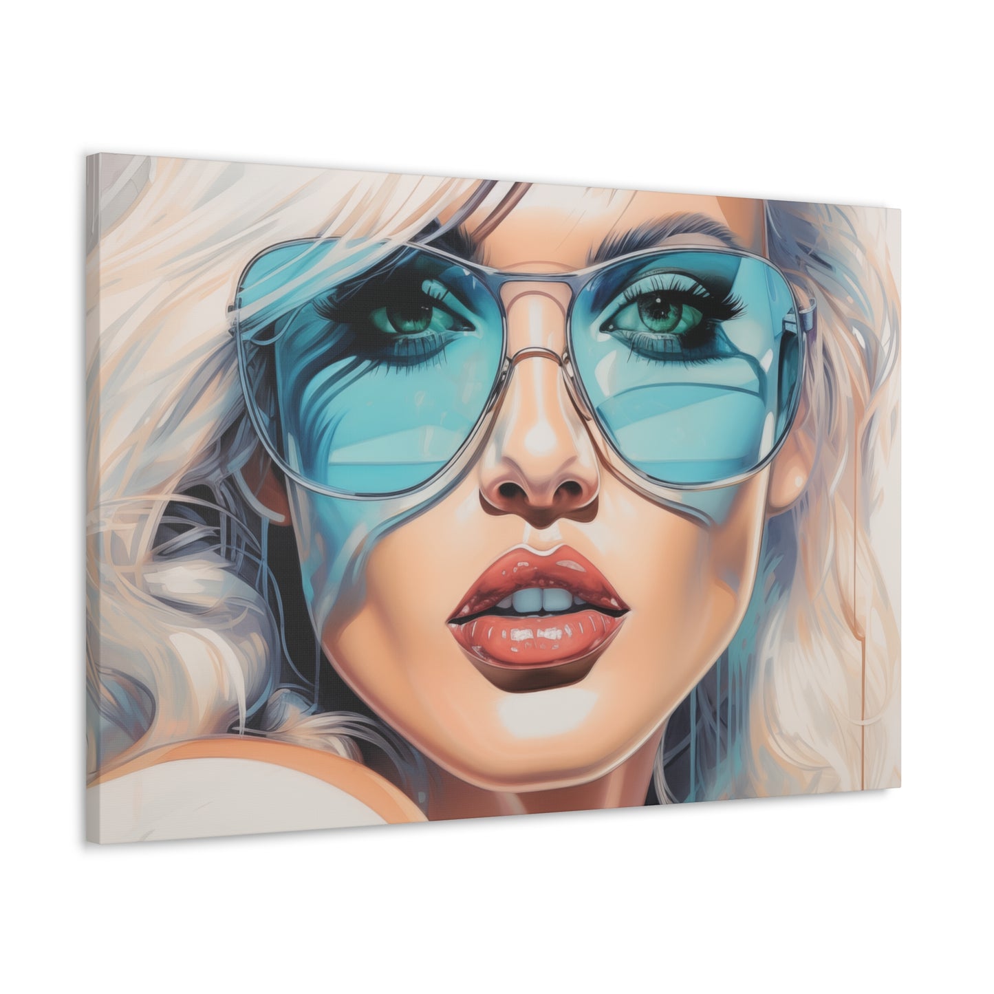 Canvas Gallery Wrapped High-Fashion Wall Art, Stylish Decor, Retro Femme Doll Pop Art – Nova
