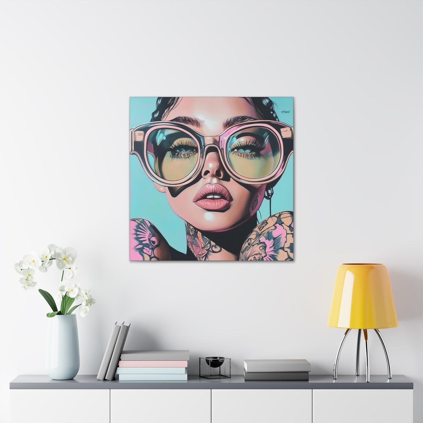 Canvas Gallery Wrap, Ladies in Lenses Wall Art, Abstract Femme Girl Art - Kiki