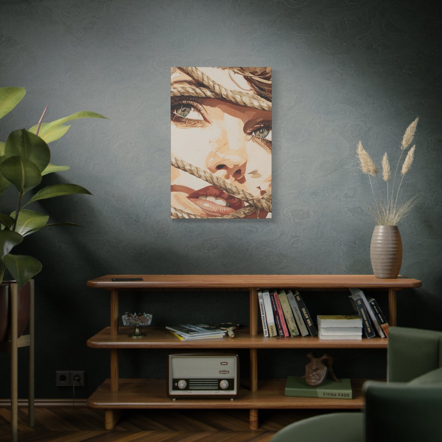 Gallery Wrapped Canvas, Ropes and Reverence Art Canvas, Erotic Shibari Art Canvas – Hana